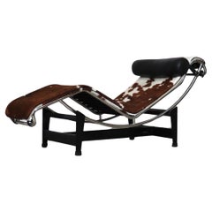 Cassina LC4 Chaise Longue In Ponyskin By Le Corbusier, Charlotte Perriand