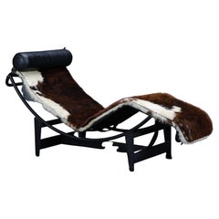 Vintage Cassina LC4 Chaise Lounge by Charlotte Perriand, Pierre Jeanneret, Le Corbusier