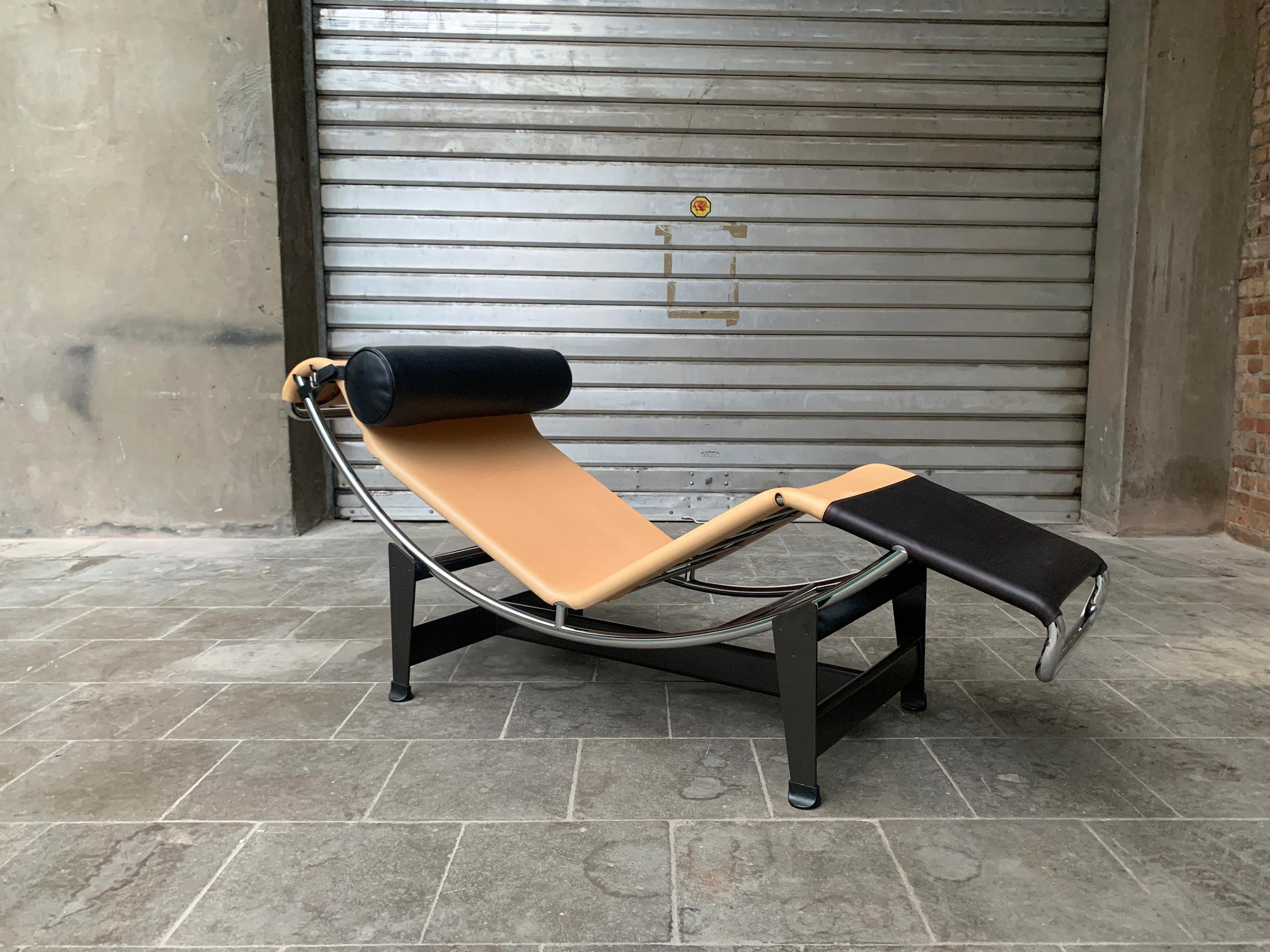 Mid-Century Modern Cassina LC4 Louis Vuitton Special Edition Chaise Longue Perriand Le Corbusier For Sale