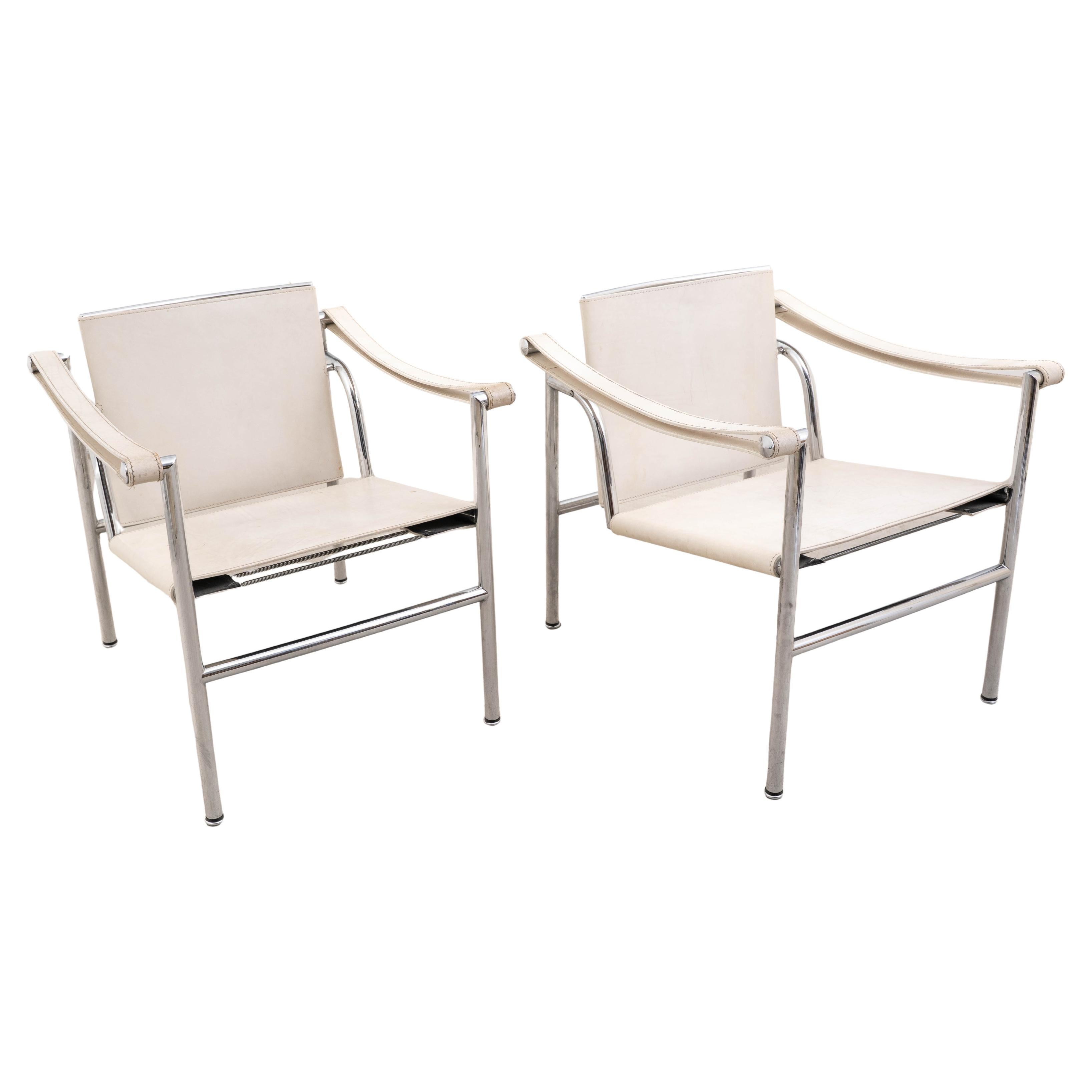 Cassina - Le Corbusier - Poltrona (2) - LC1 - Cromo, pelle in vendita