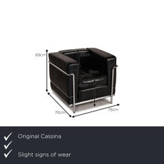 Cassina Le Corbusier LC 2 Leather Armchair Black