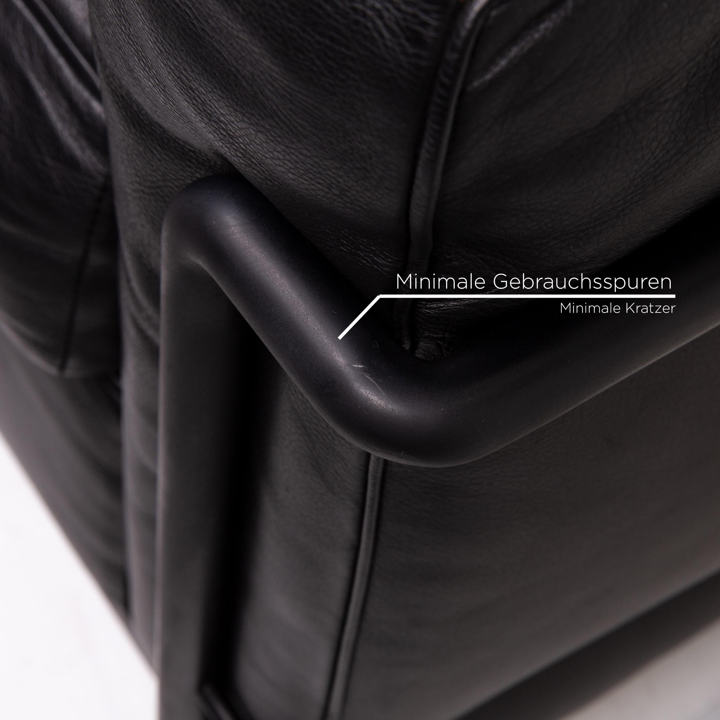 Italian Cassina Le Corbusier LC 2 Leather Armchair Black For Sale
