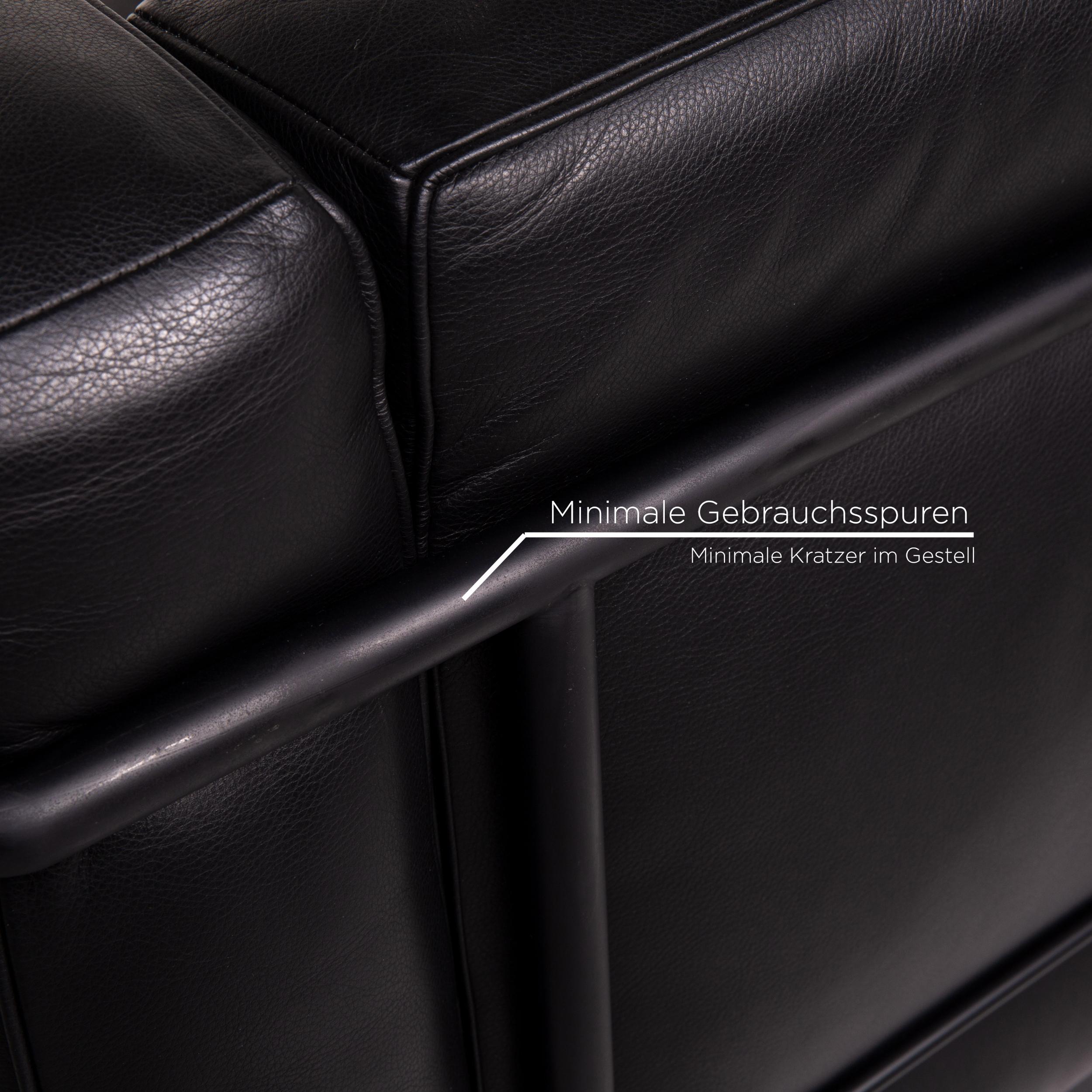 Cassina Le Corbusier LC 2 Leather Armchair Black In Good Condition For Sale In Cologne, DE
