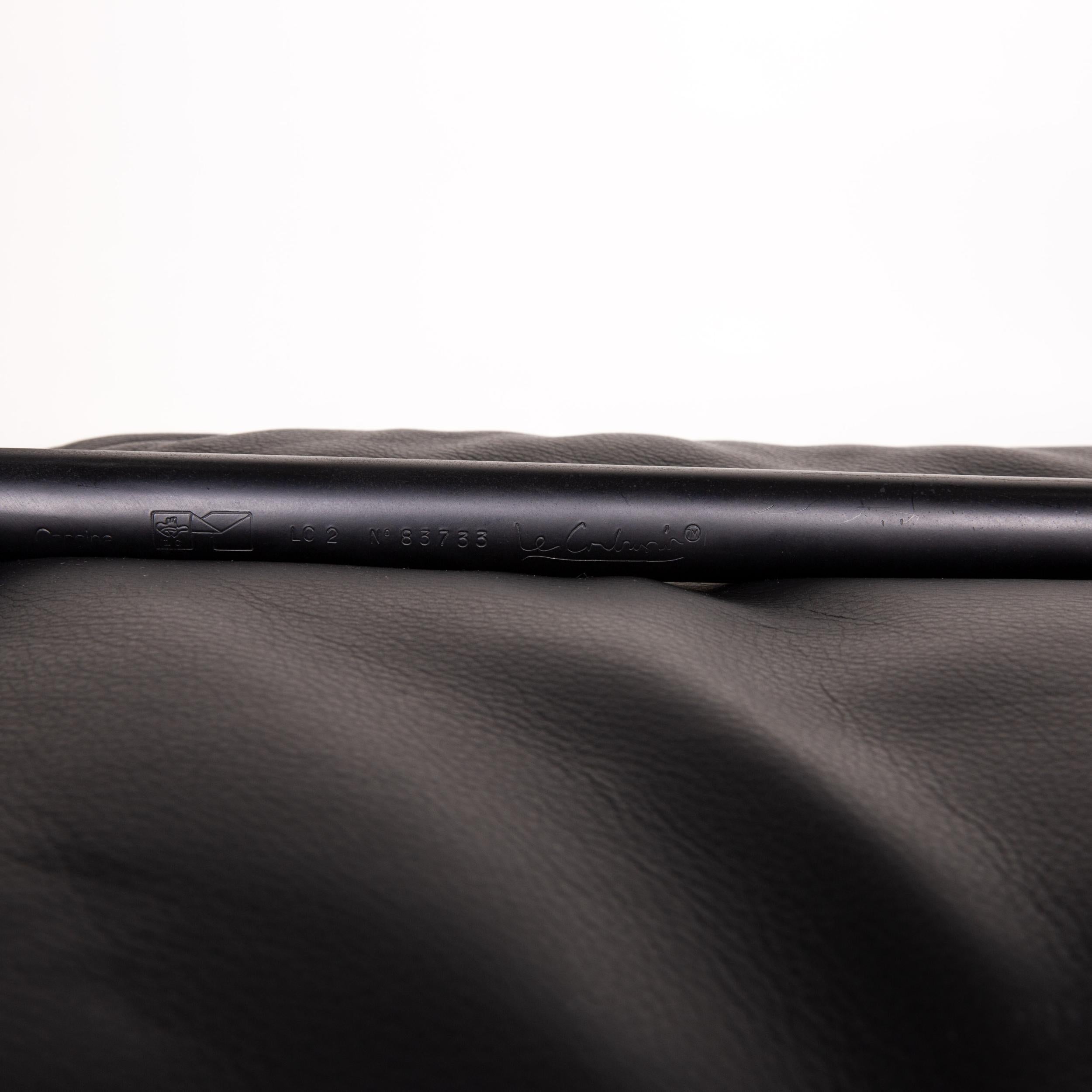 Cassina Le Corbusier LC 2 Leather Armchair Black For Sale 1
