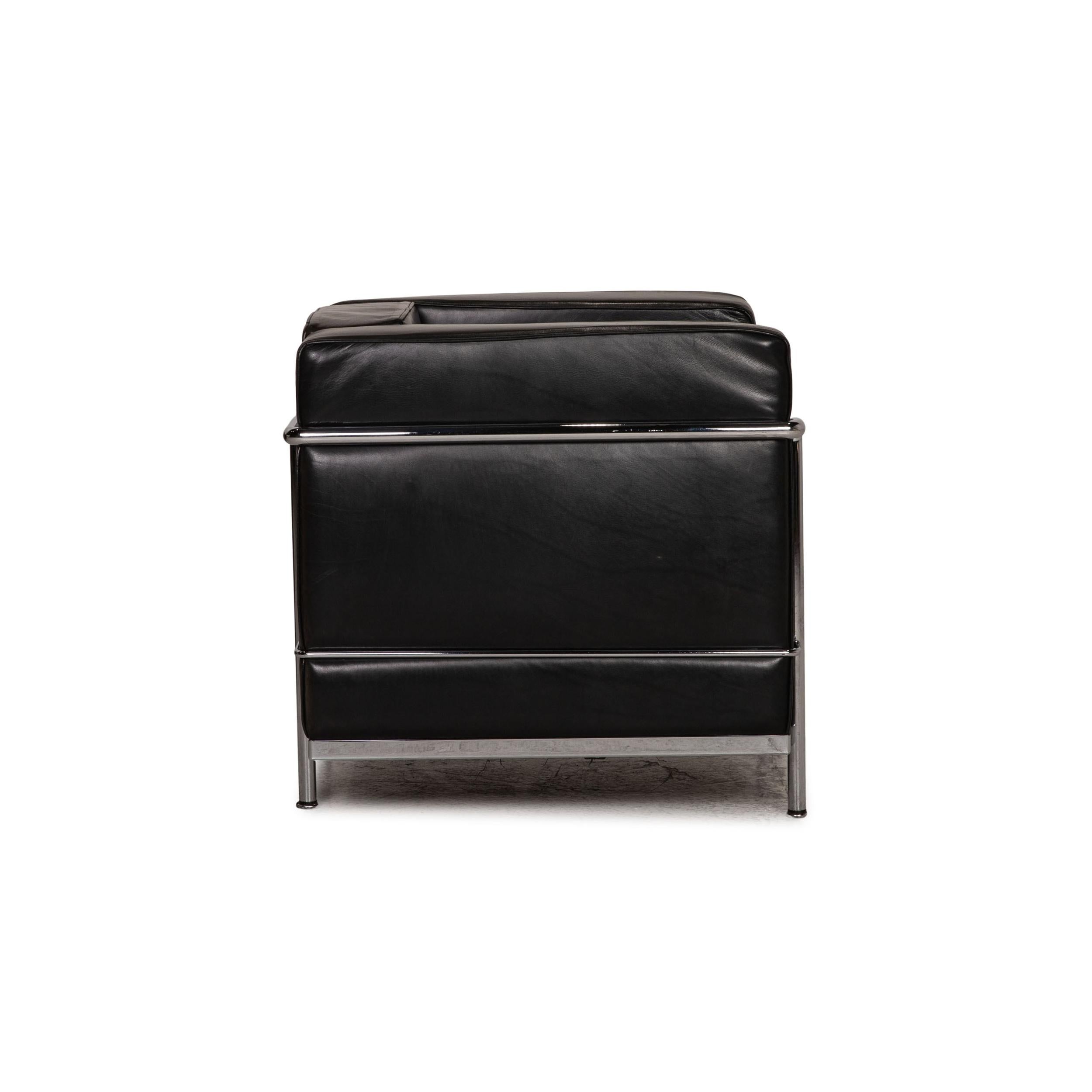 Cassina Le Corbusier LC 2 Ledersessel, schwarz im Angebot 3