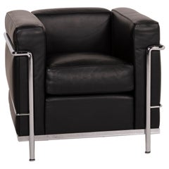 Cassina Le Corbusier LC 2 Leather Armchair Black