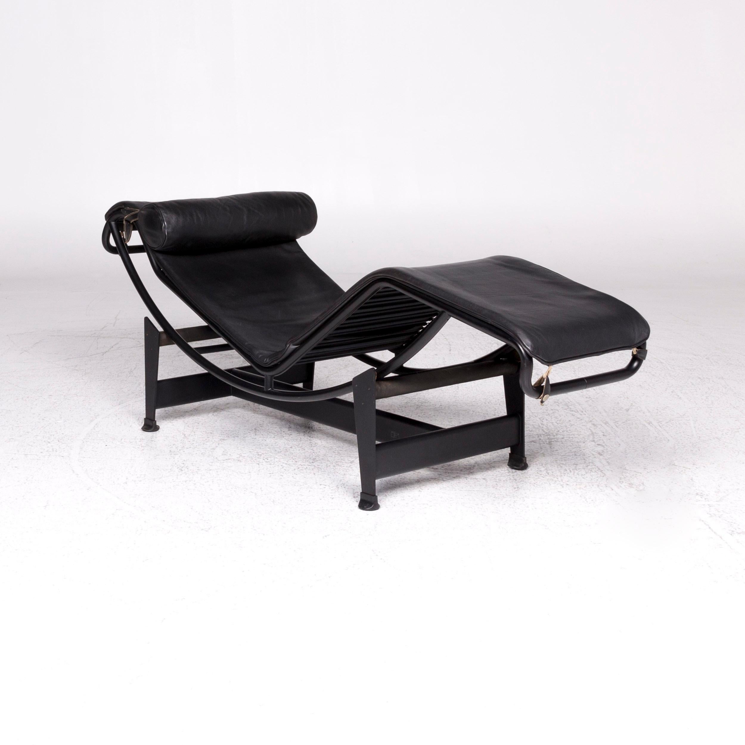 Cassina Le Corbusier LC 4 Leather Lounger Black Relax Function In Good Condition In Cologne, DE