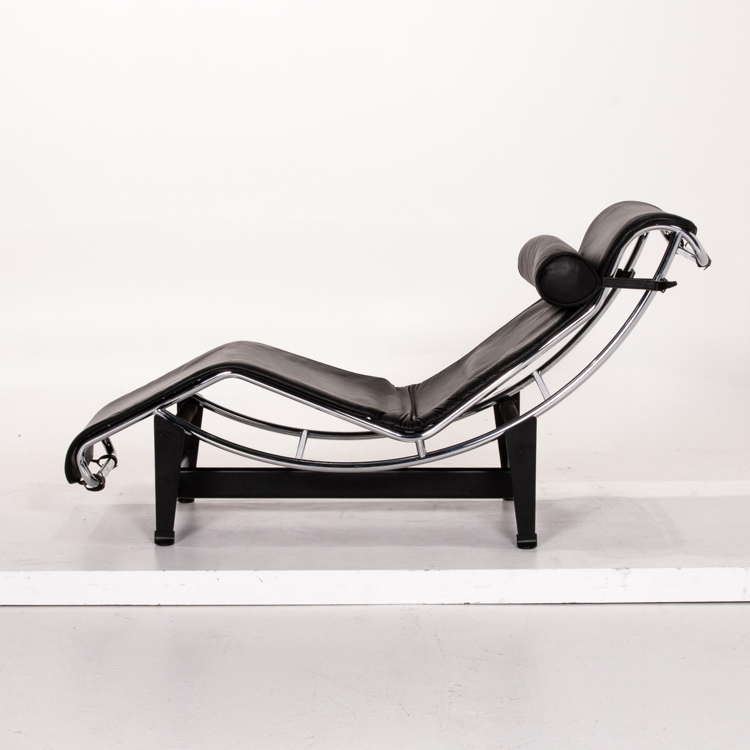 Cassina Le Corbusier LC 4 Leather Lounger Black Relax Lounger Relax Function For Sale 7