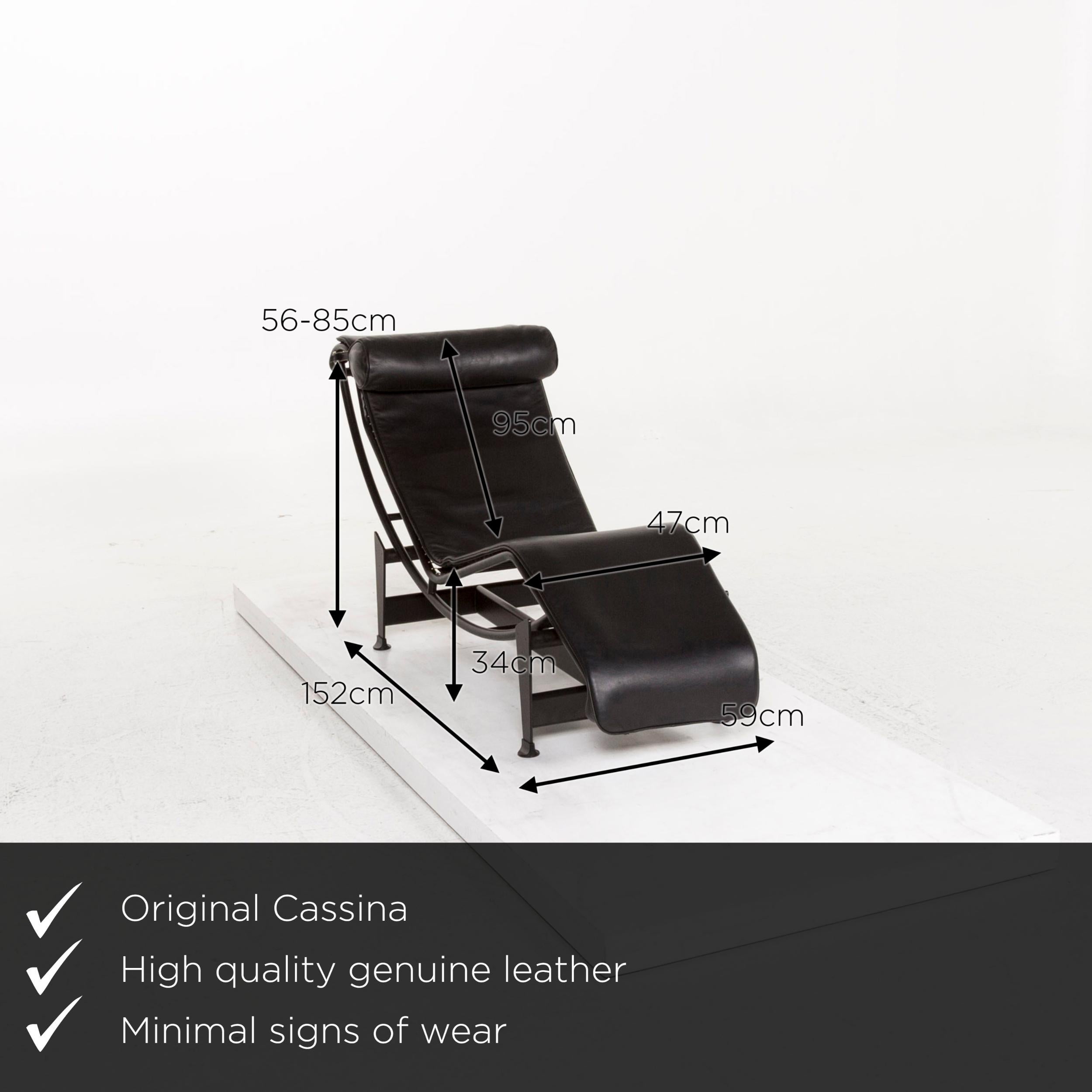 Modern Cassina Le Corbusier LC 4 Lounger Black Relax Lounger Relax Function Function For Sale