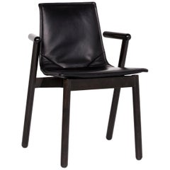 Cassina Leather Armchair Black Chair Diner Dining Chair