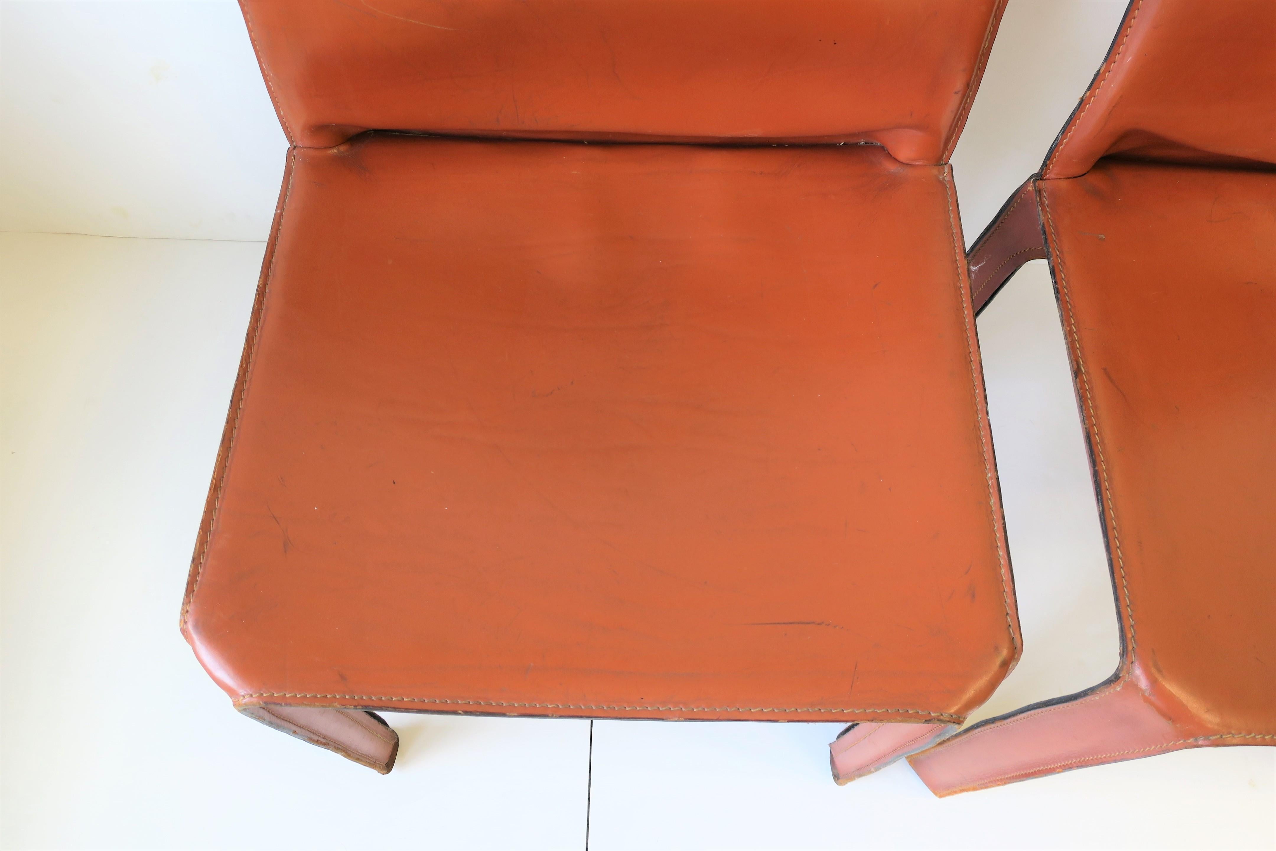Cassina Leather Cab Side Chairs 4