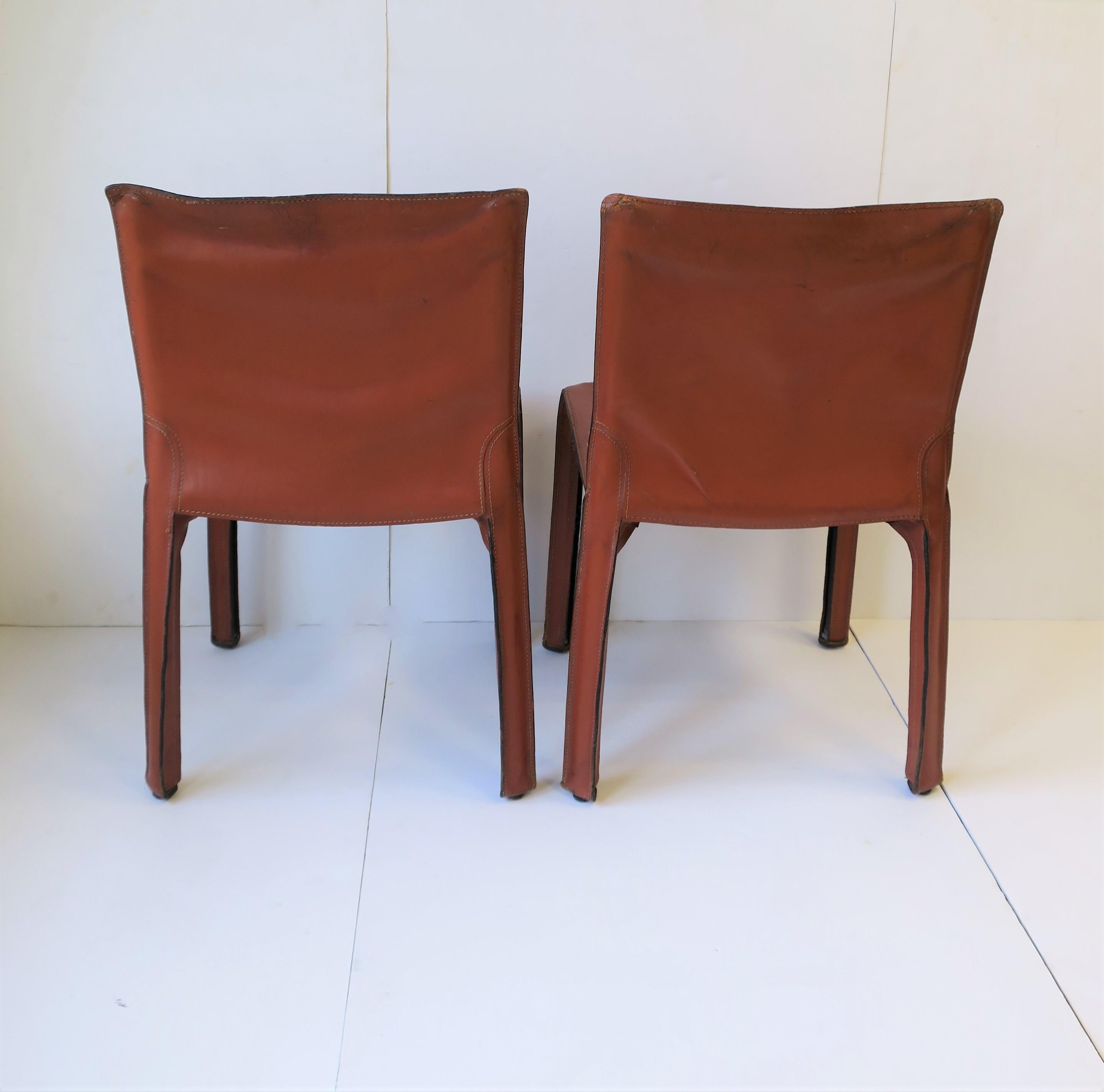 Cassina Leather Cab Side Chairs 1