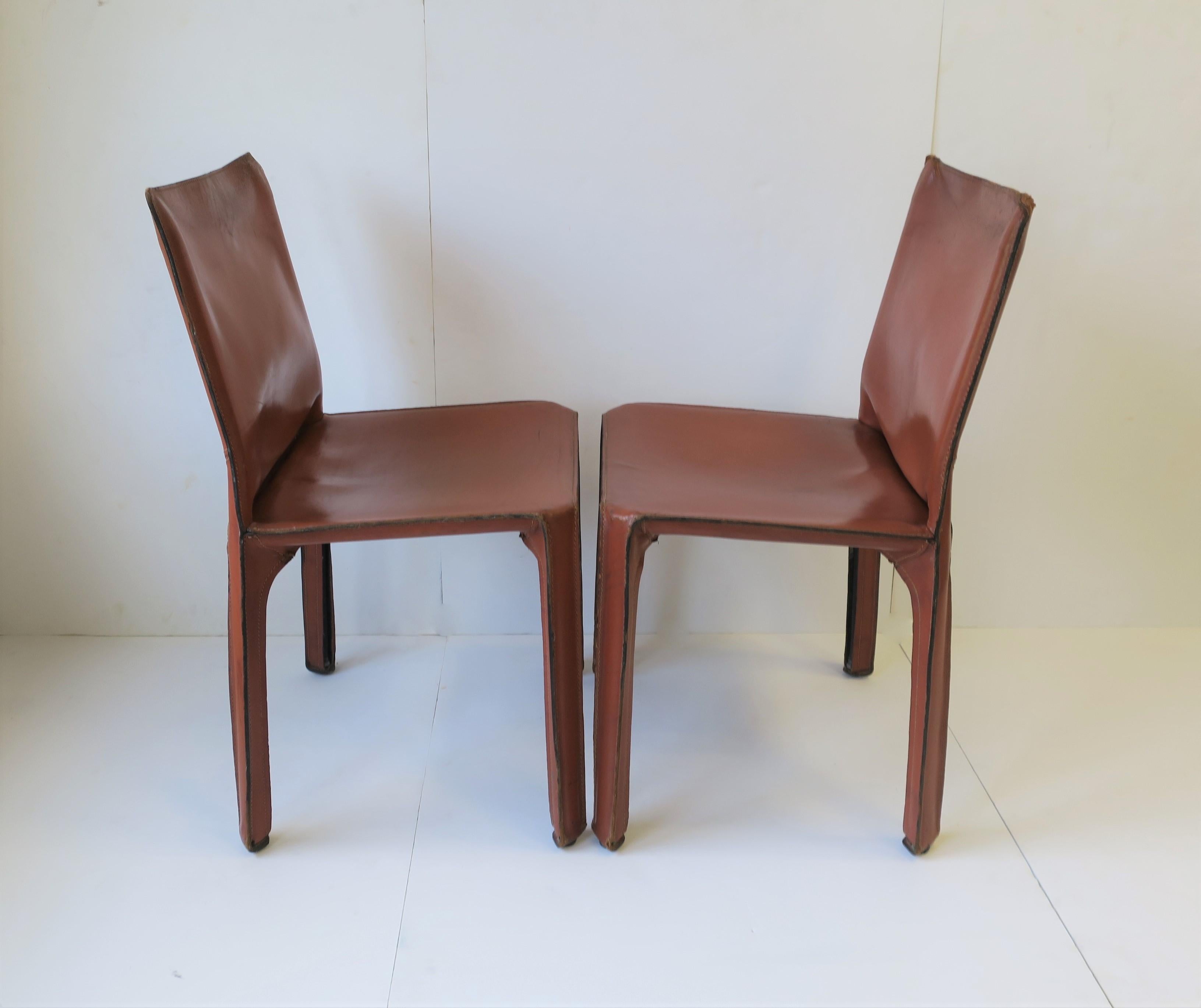 Cassina Leather Cab Side Chairs 2