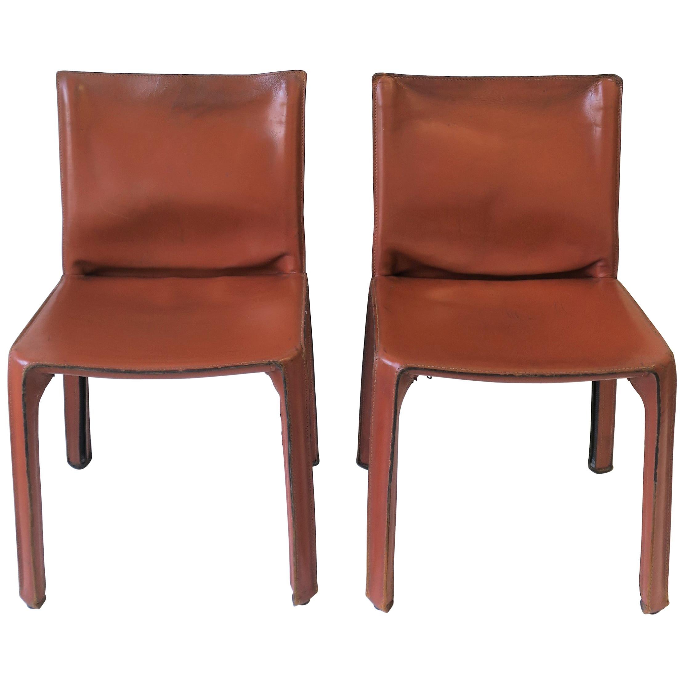 Cassina Leather Cab Side Chairs