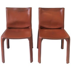 Cassina Leather Cab Side Chairs