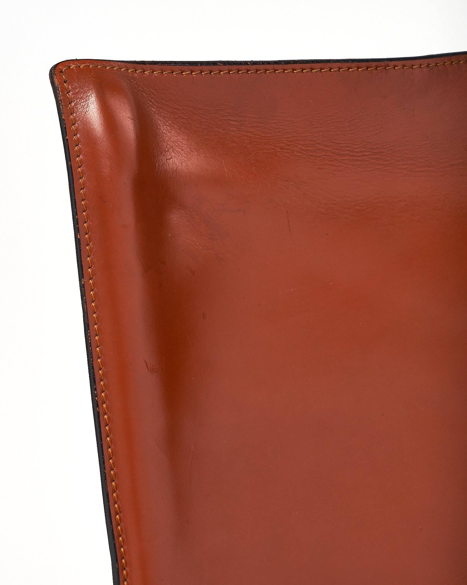 European Cassina Leather Dining Chairs