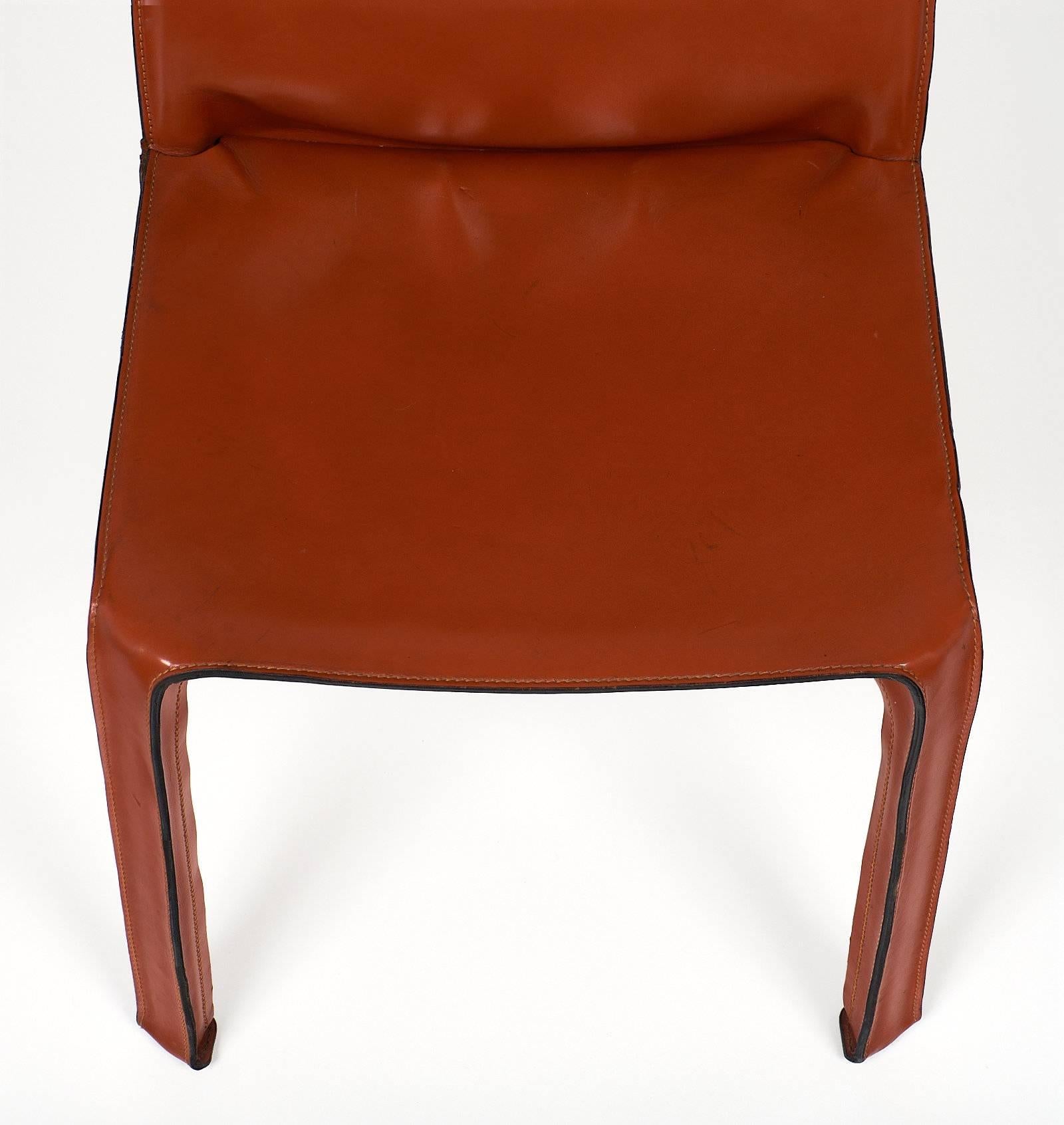Cassina Leather Dining Chairs In Good Condition In Austin, TX