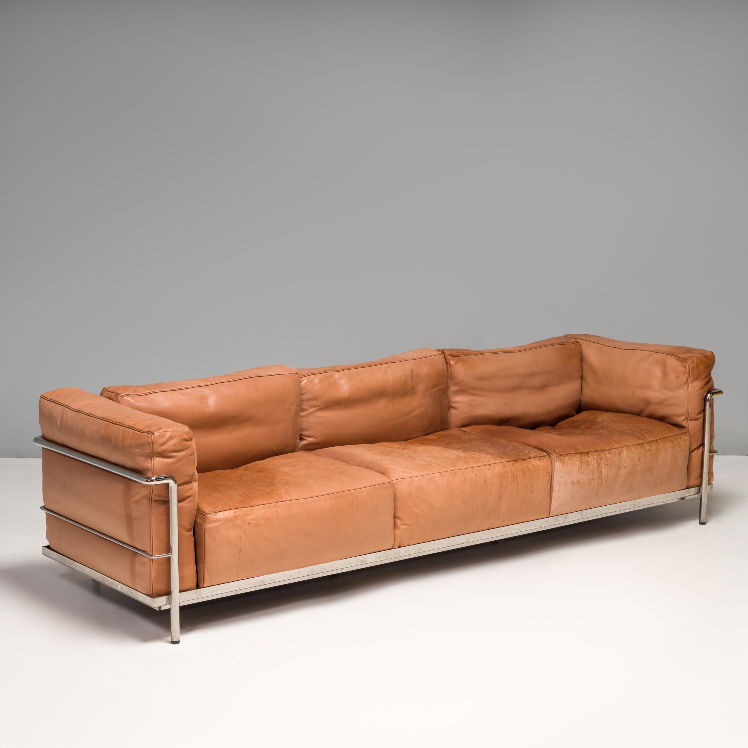 le corbusier 3 seat sofa