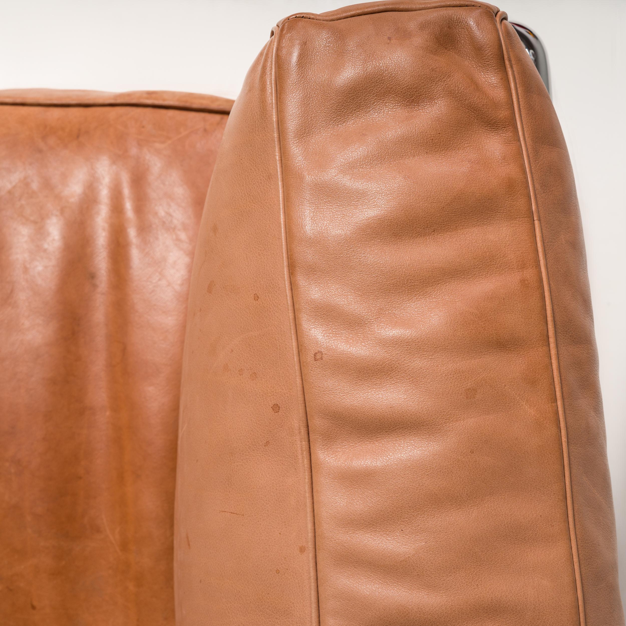 Cassina by Le Corbusier Tan Leather LC3 Grand Confort 3-Seat Sofa 1