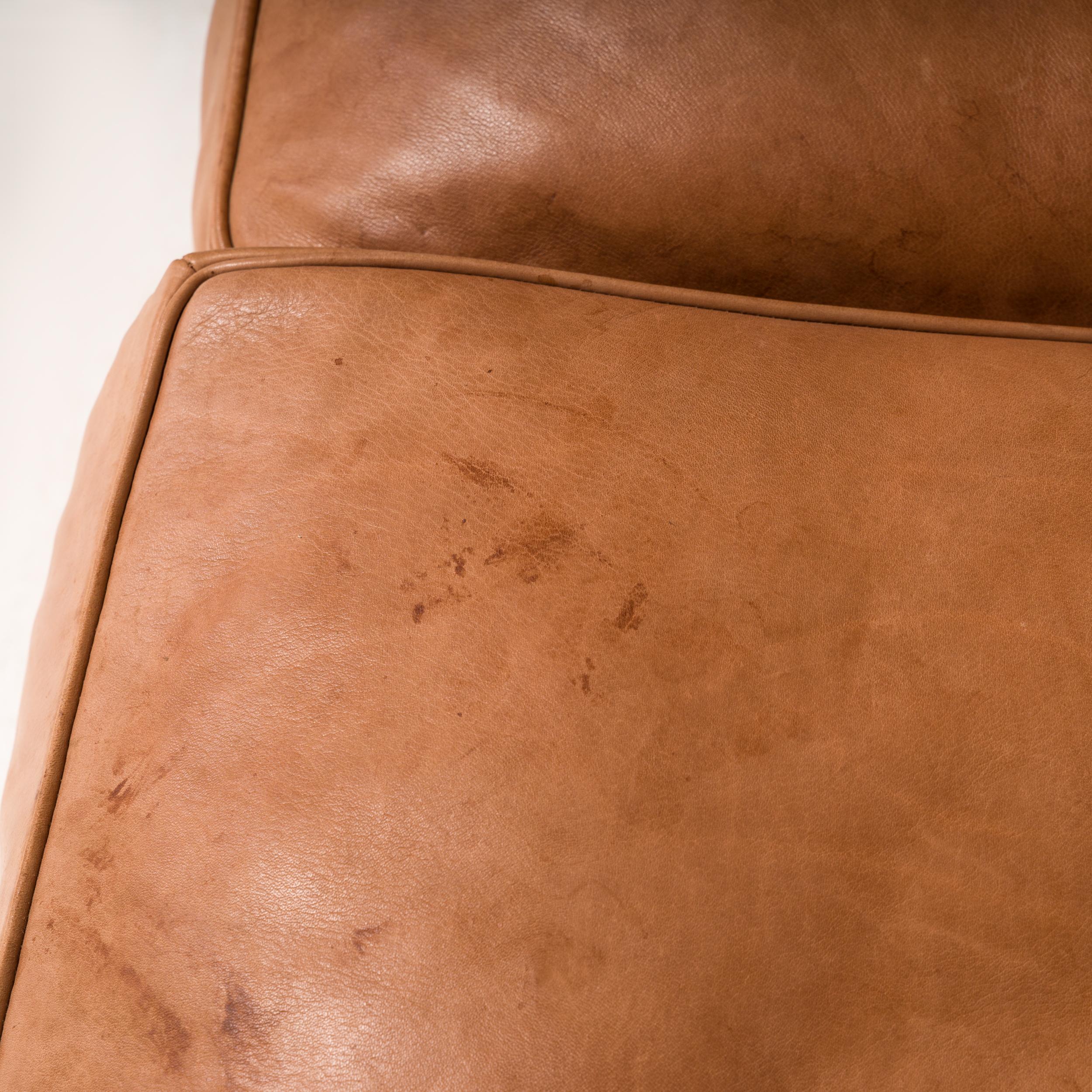 Cassina  Le Corbusier Tan Brown Leather LC3 Grand Confort Three Seat Sofa 7