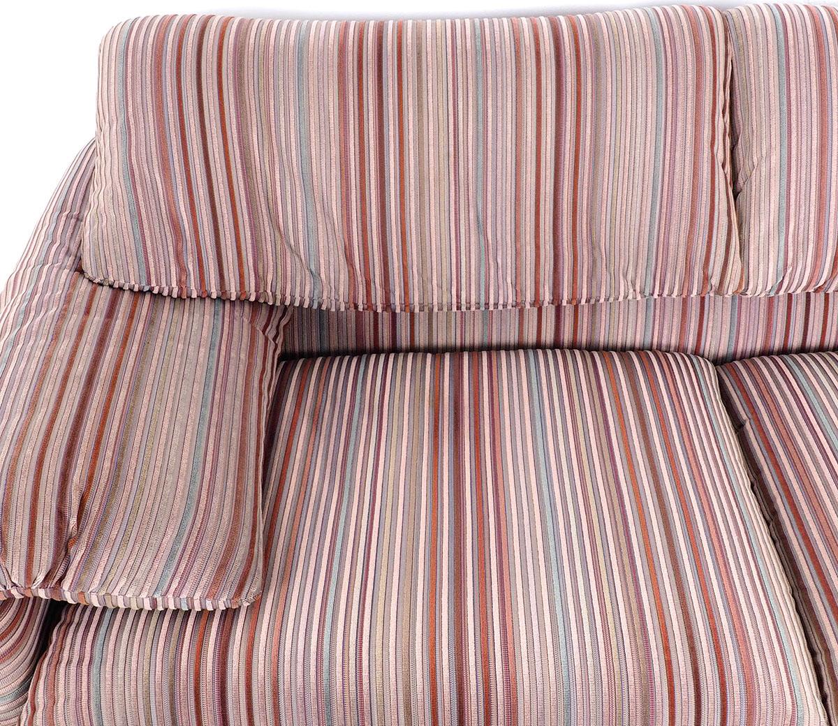 Fabric Cassina Maralunga 2-Seater Sofa Colourful Striped Velvet