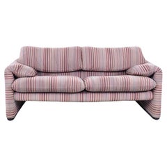 Cassina Maralunga 2-Seater Sofa Colourful Striped Velvet