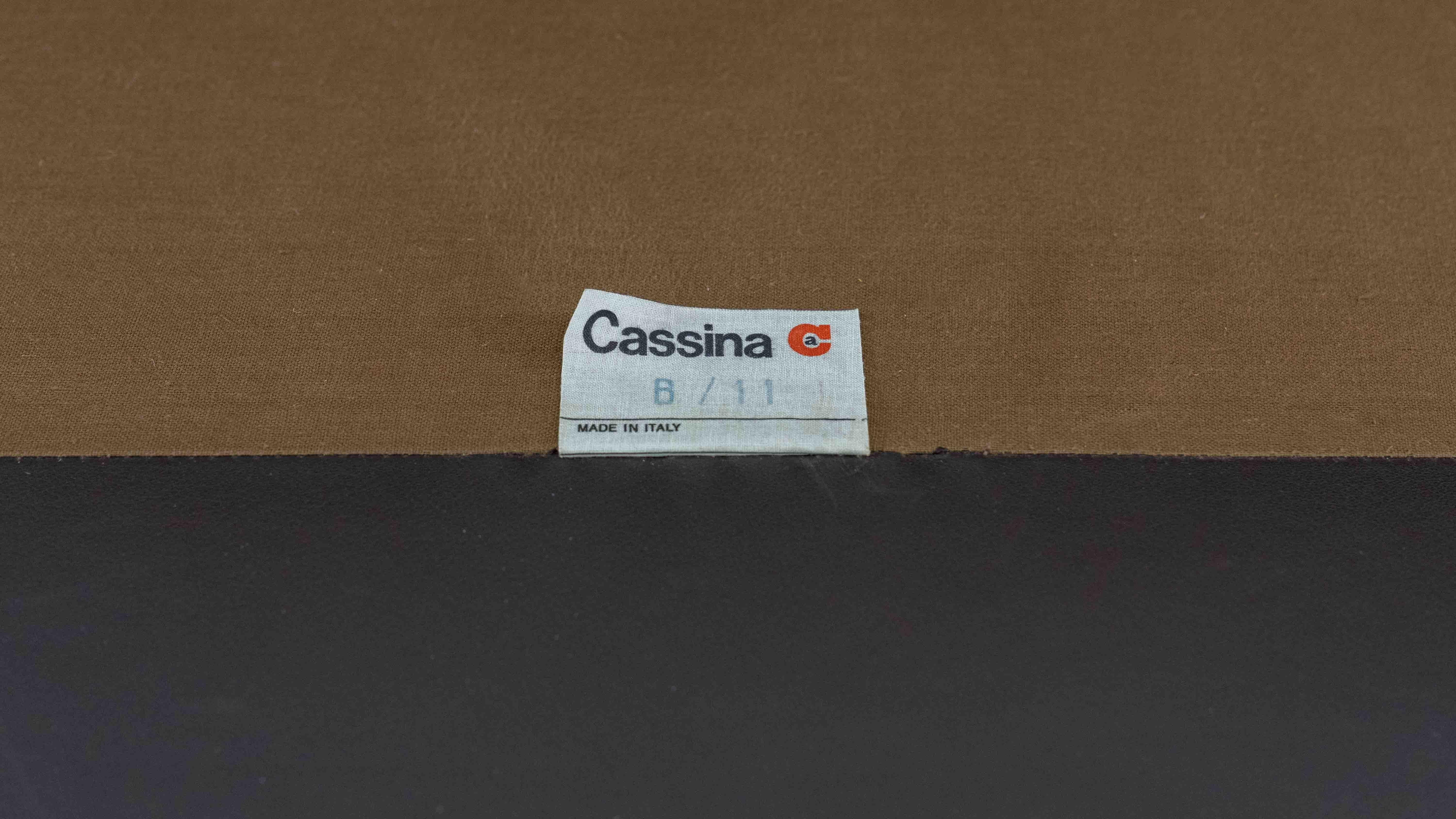 Divano a 3 posti Cassina Maralunga in pelle marrone scuro in vendita 5