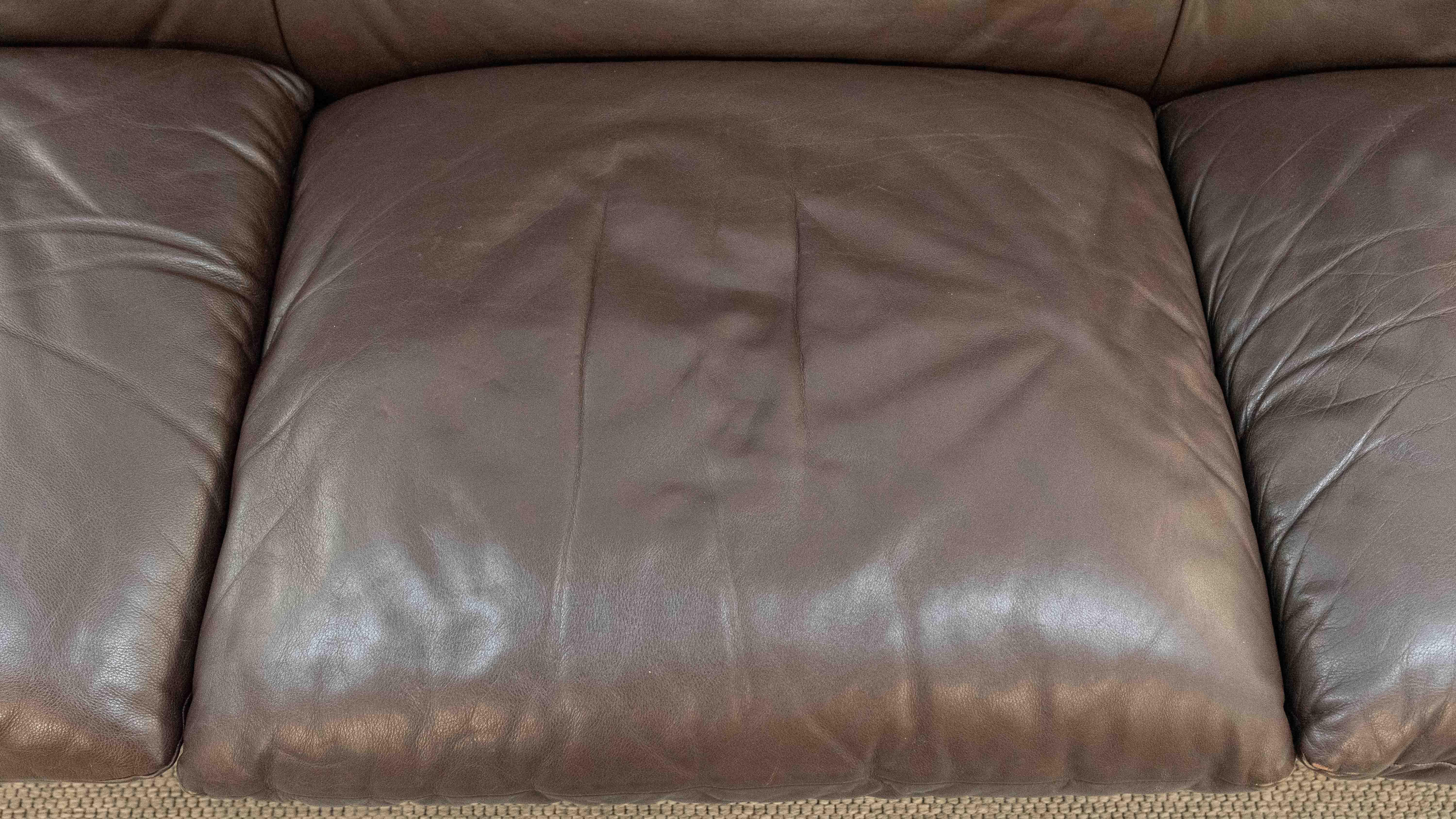 Divano a 3 posti Cassina Maralunga in pelle marrone scuro in vendita 7