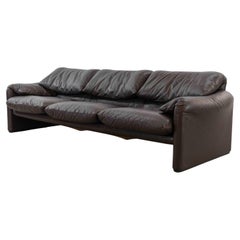 Cassina Maralunga 3seat Sofa in Darkbrown Leather