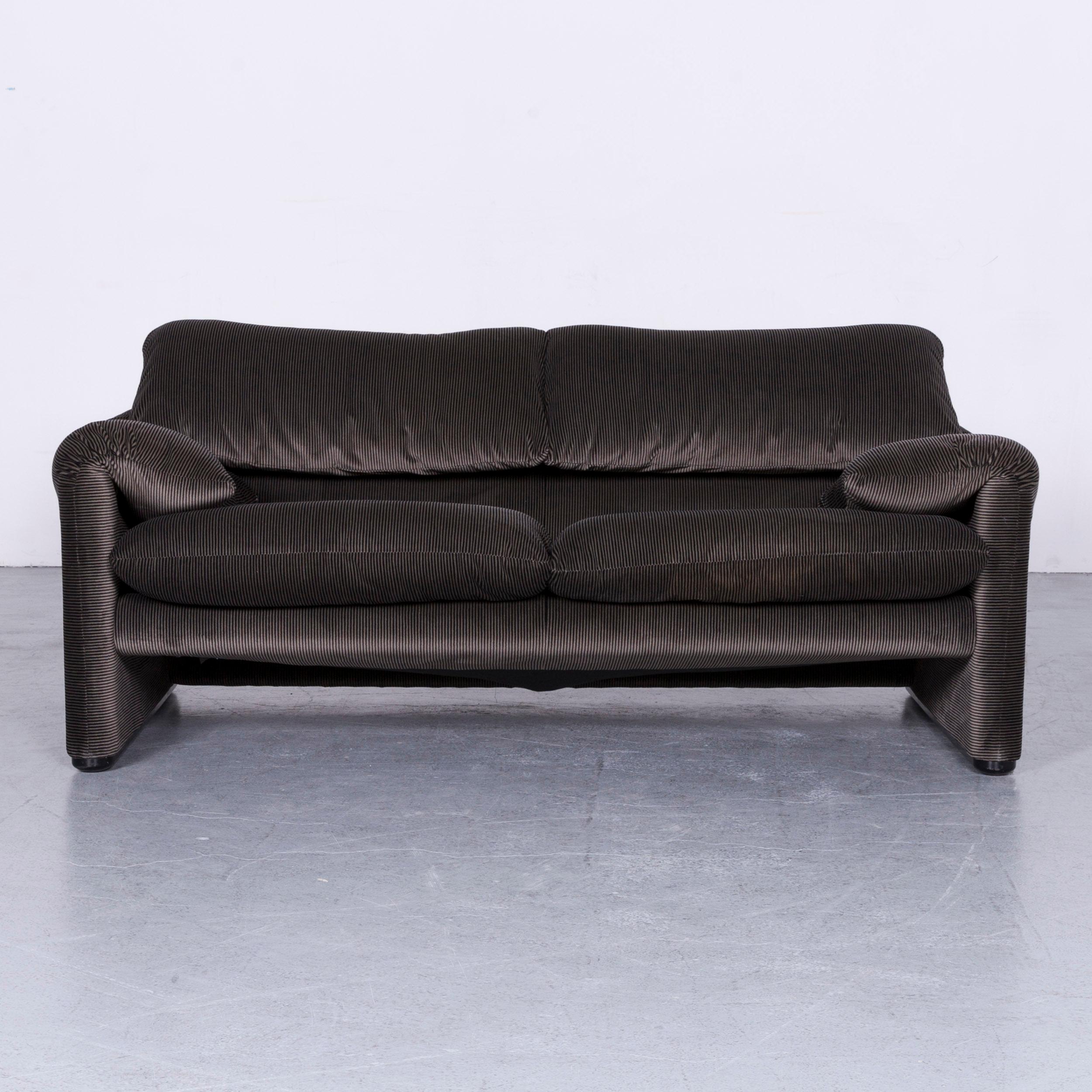 We bring to you a Cassina Maralunga designer fabric sofa grey two-seat couch with function.