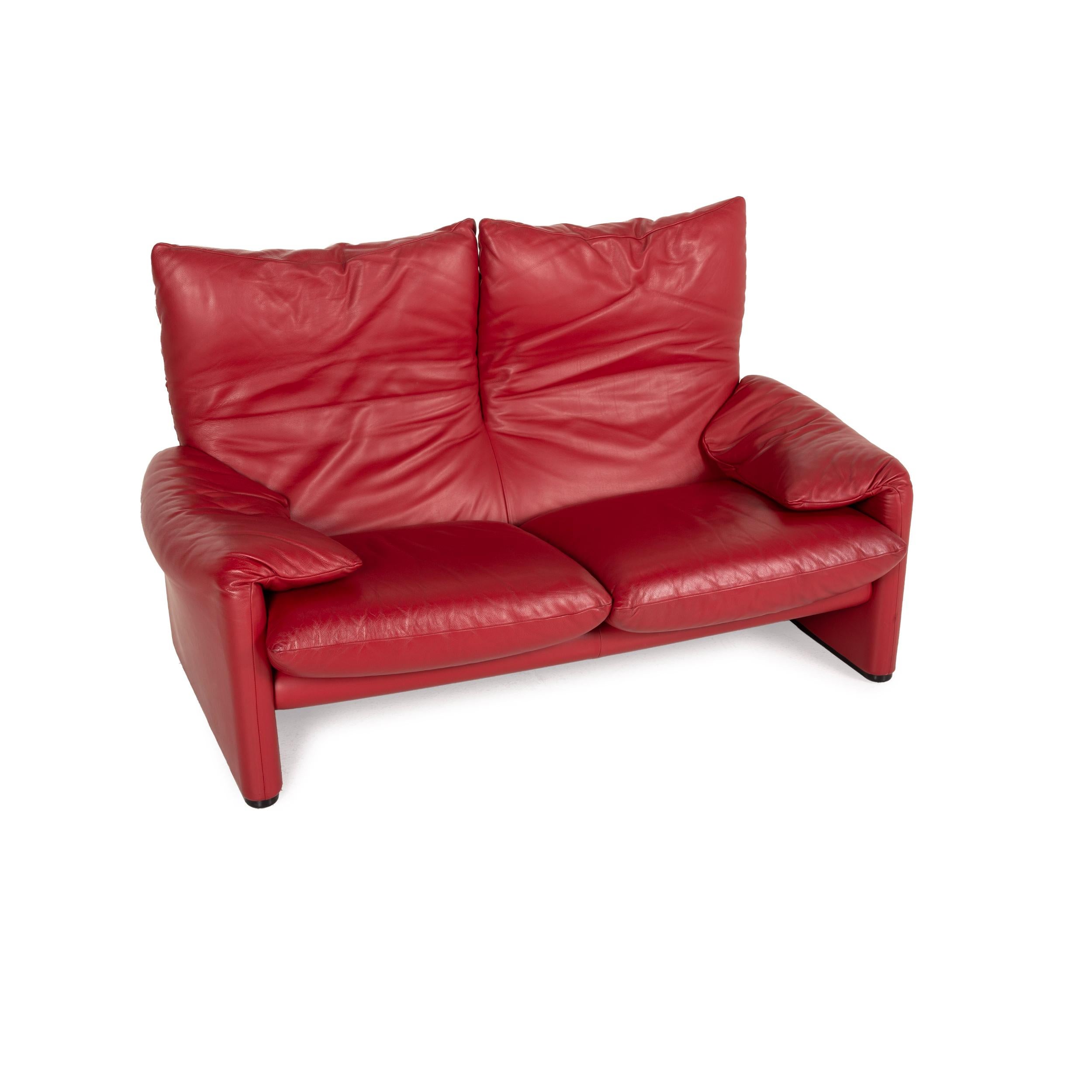 red two seater sofa