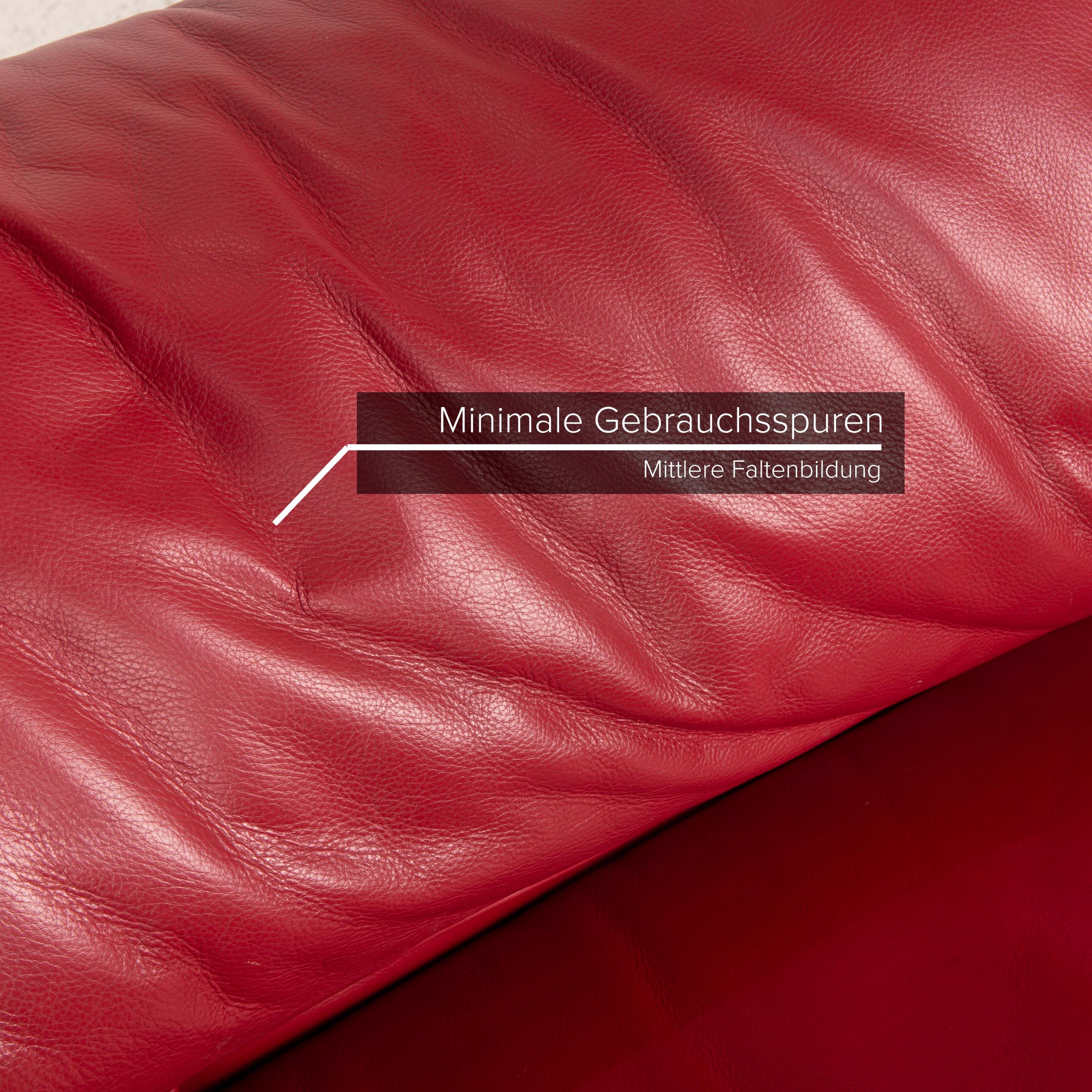 Italian Cassina Maralunga Designer Leather Sofa Red Two-Seater Couch Function