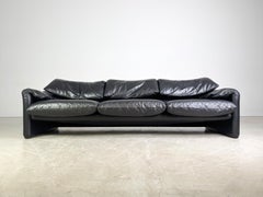 Cassina Maralunga Dreisitzer Sofa Couch Vico Magistretti Leder