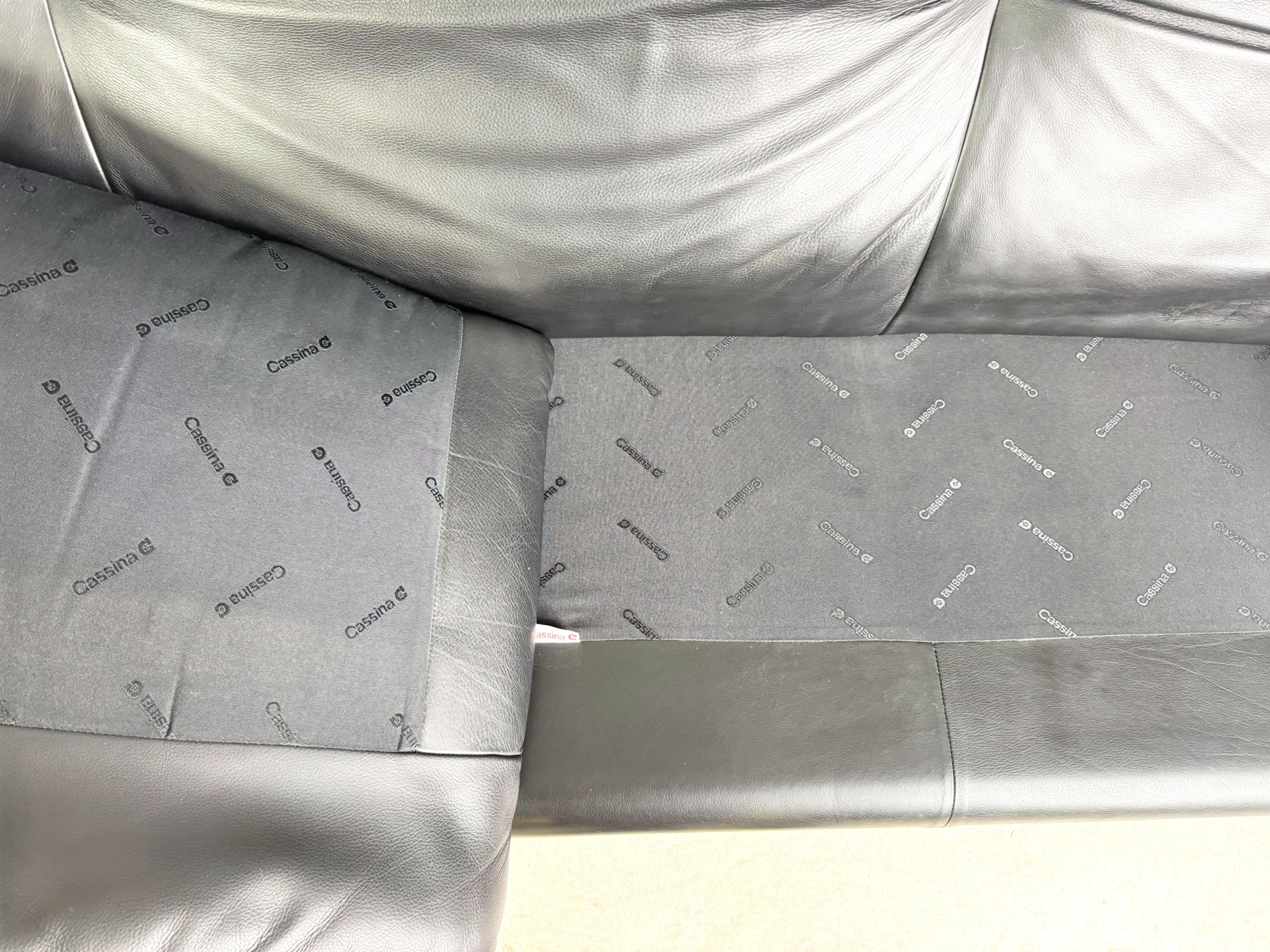 Cassina Maralunga Dreisitzer Sofá Sofá Vico Magistretti Leder Cuero en venta