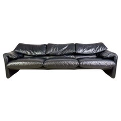 Cassina Maralunga Dreisitzer Sofa Couch Vico Magistretti Leder