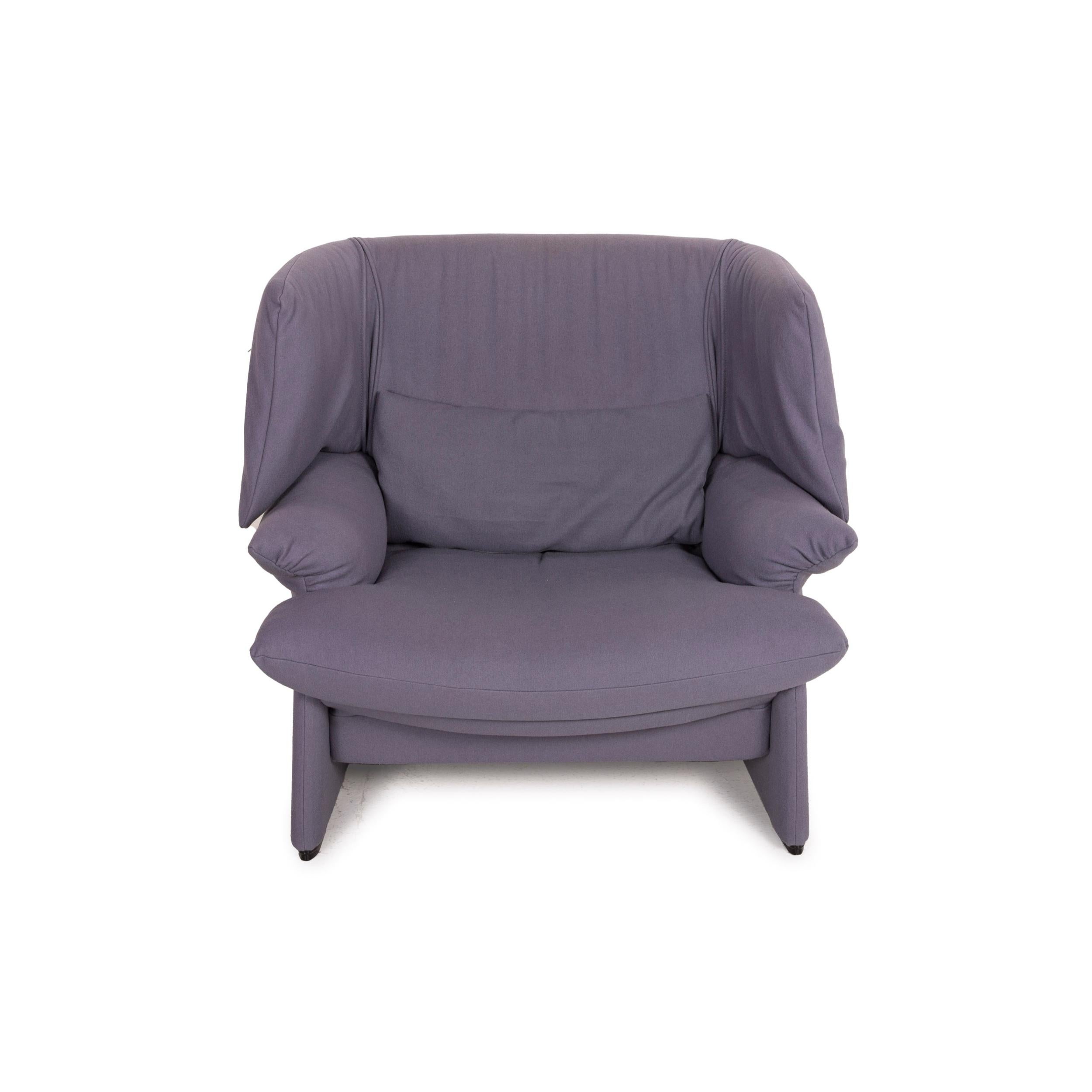 Cassina Maralunga Fabric Armchair Purple Incl. Ottoman For Sale 4