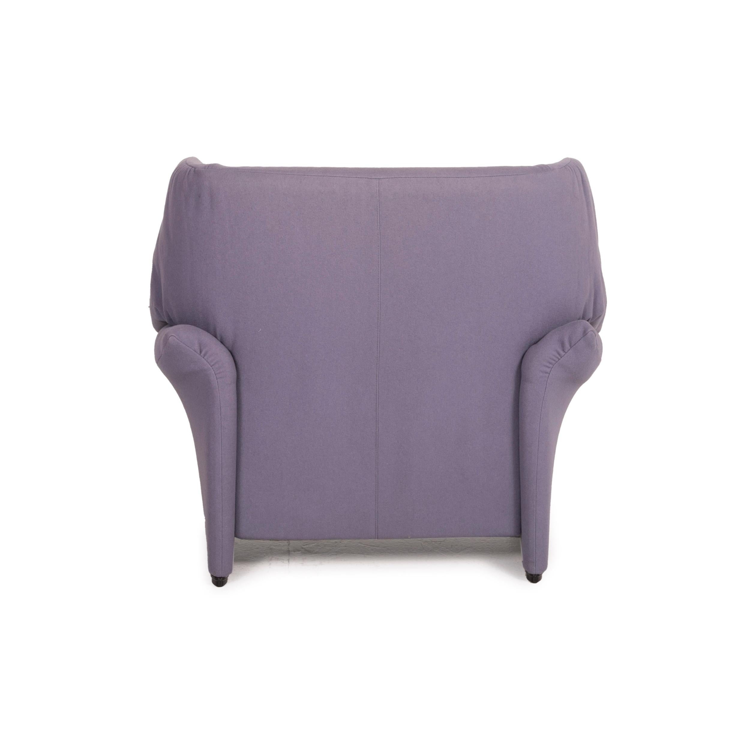 Cassina Maralunga Fabric Armchair Purple Incl. Ottoman For Sale 6