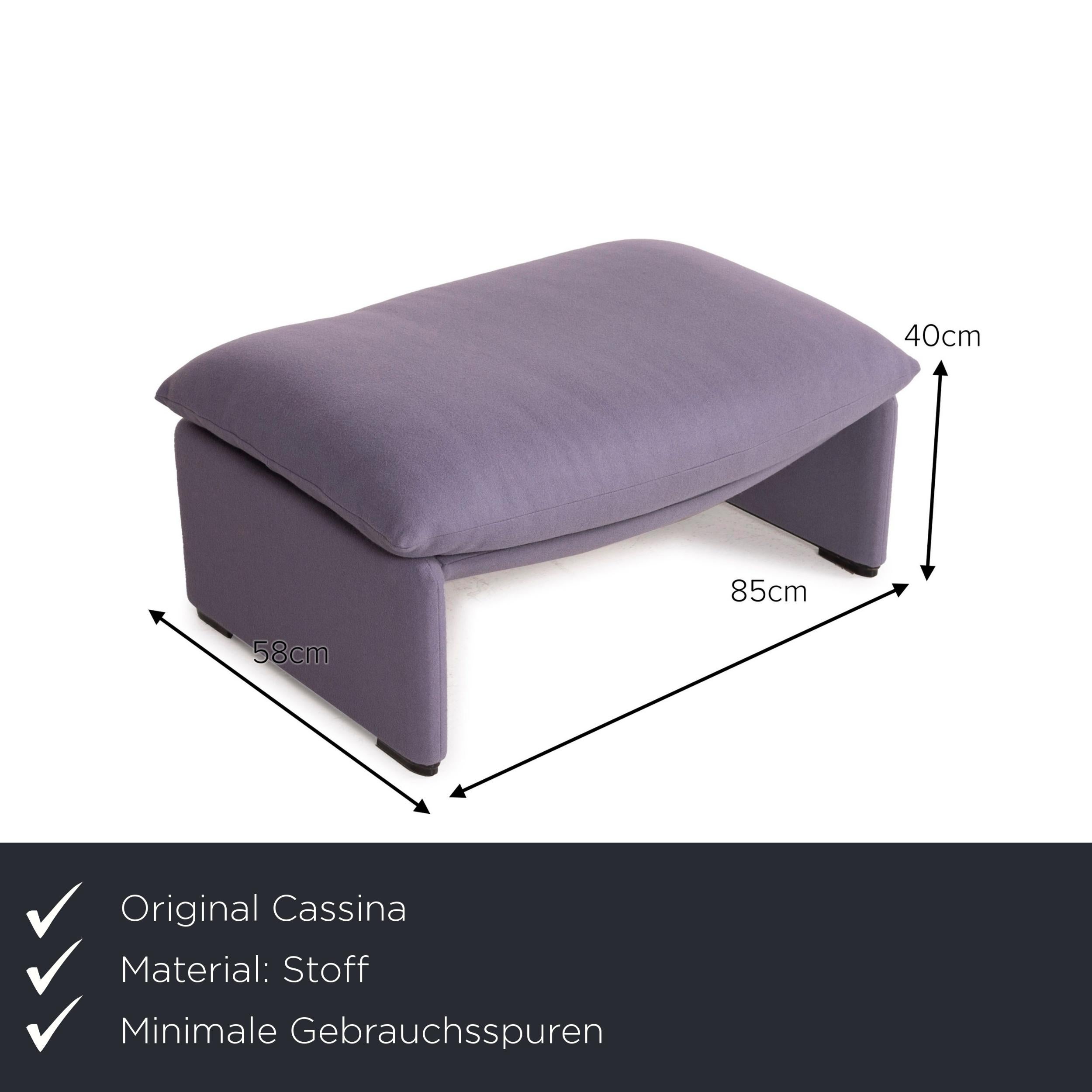 Modern Cassina Maralunga Fabric Armchair Purple Incl. Ottoman For Sale