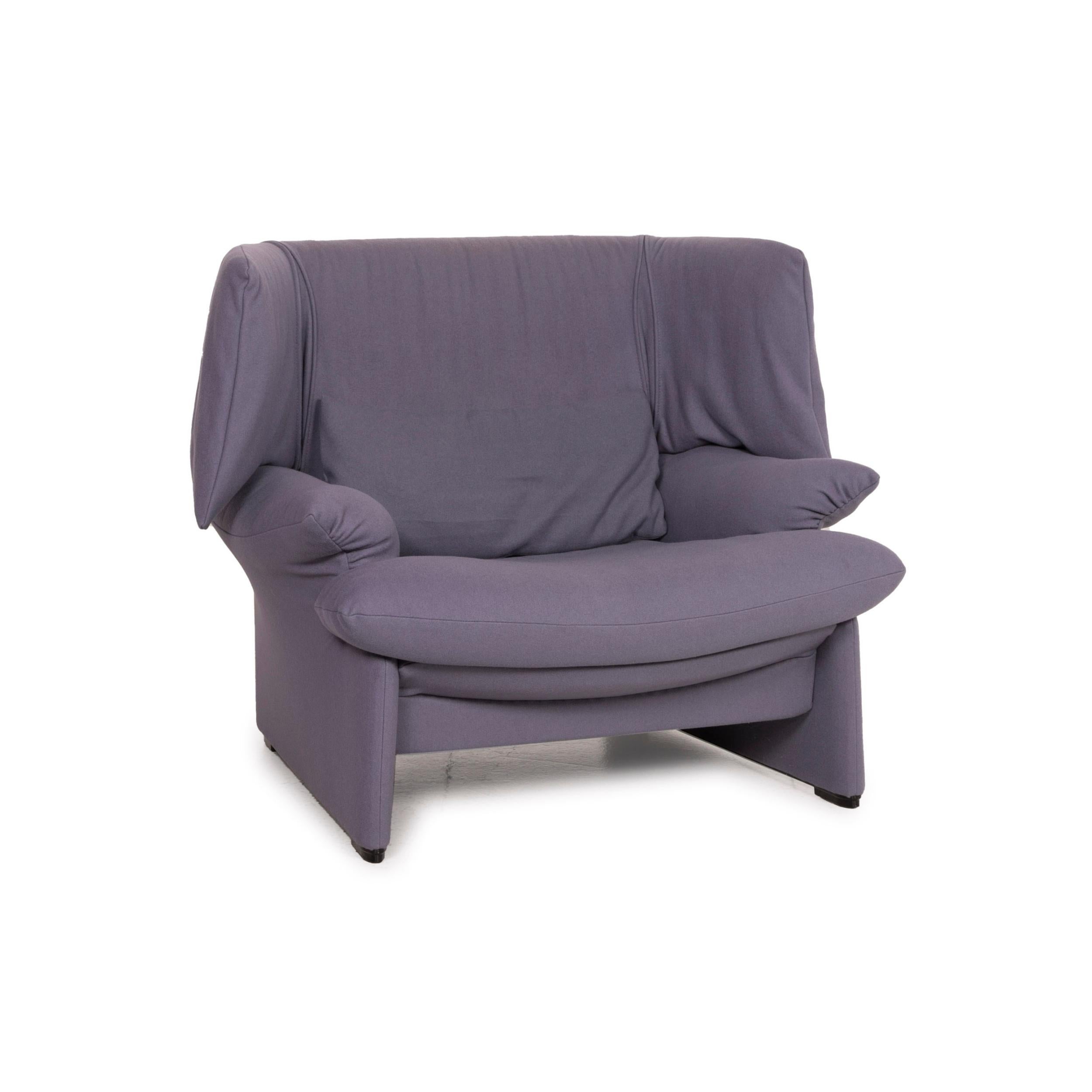 Cassina Maralunga Fabric Armchair Purple Incl. Ottoman For Sale 3