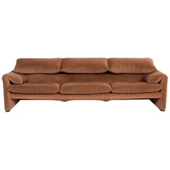 Cassina Maralunga Fabric Sofa Brown Light Brown Three-Seat Function Couch