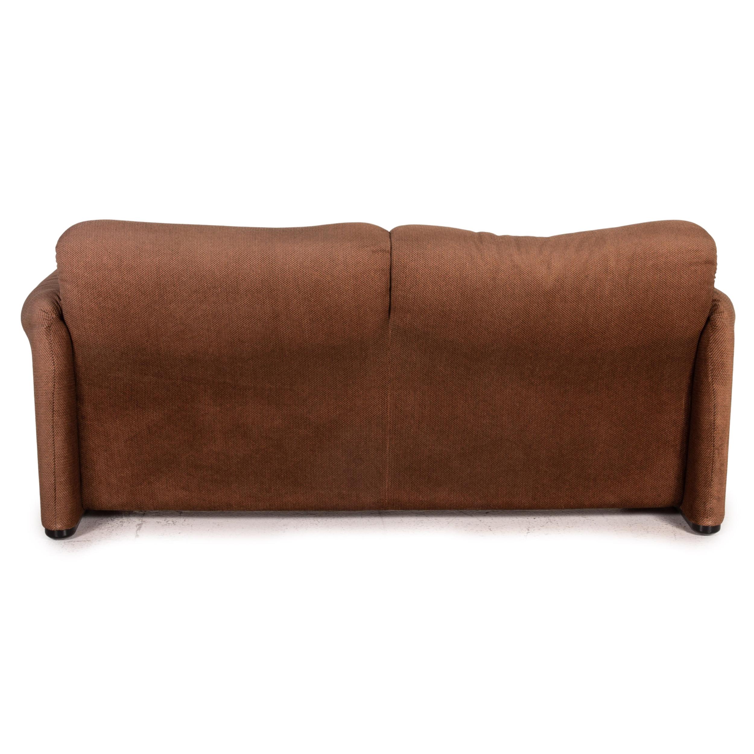 Cassina Maralunga Fabric Sofa Brown Two-Seater Function Couch 4