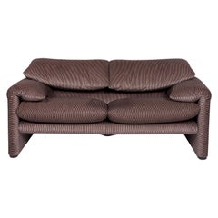 Cassina Maralunga Fabric Sofa Gray Graubeige Two-Seat Function Couch
