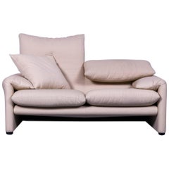 Cassina Maralunga Fabric Sofa Off-White Two-Seater