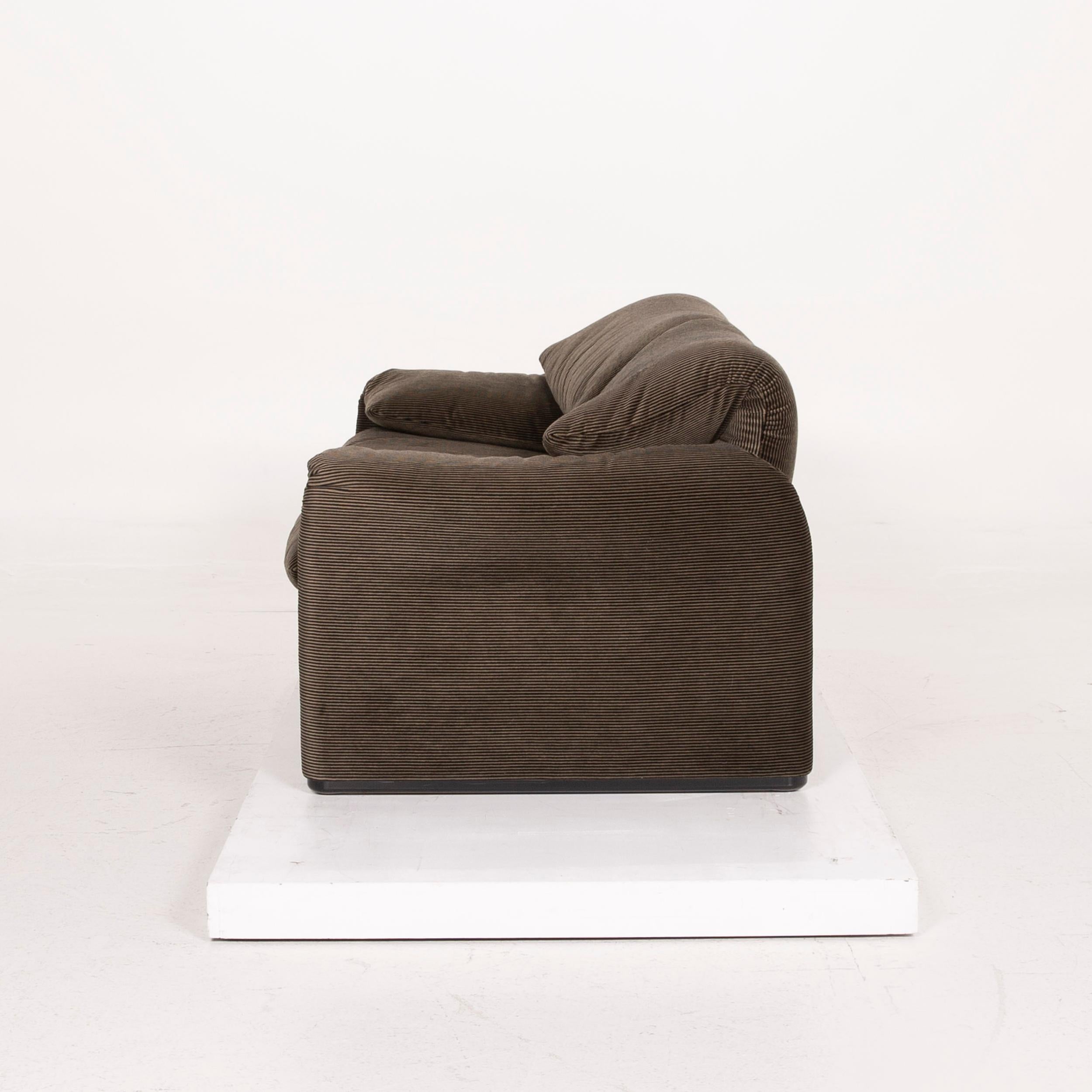 Cassina Maralunga Fabric Sofa Olive Green Green Two-Seat Couch 1