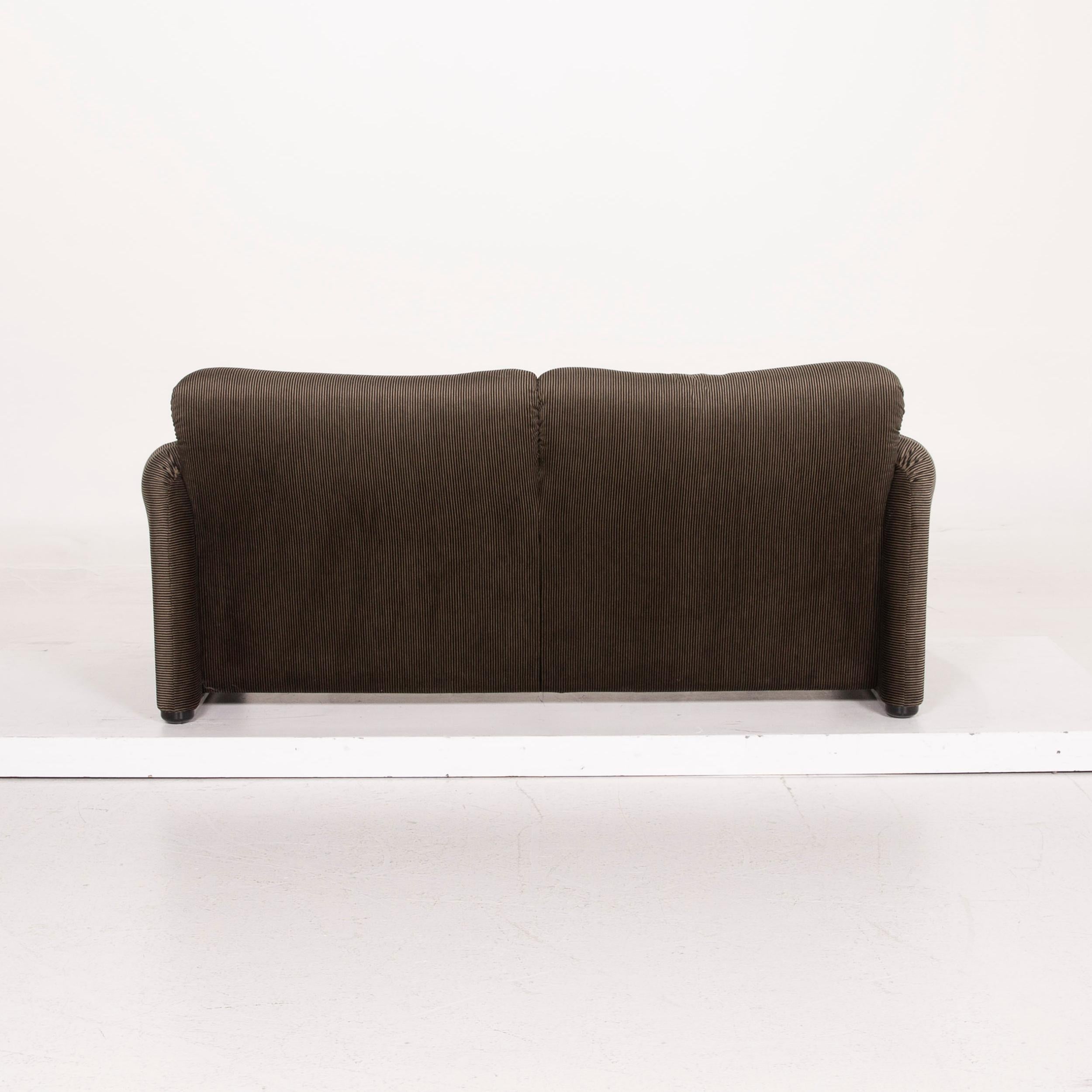 Contemporary Cassina Maralunga Fabric Sofa Olive Green Green Two-Seat Couch