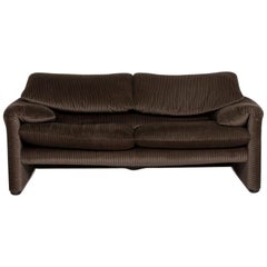 Cassina Maralunga Fabric Sofa Olive Green Green Two-Seat Couch