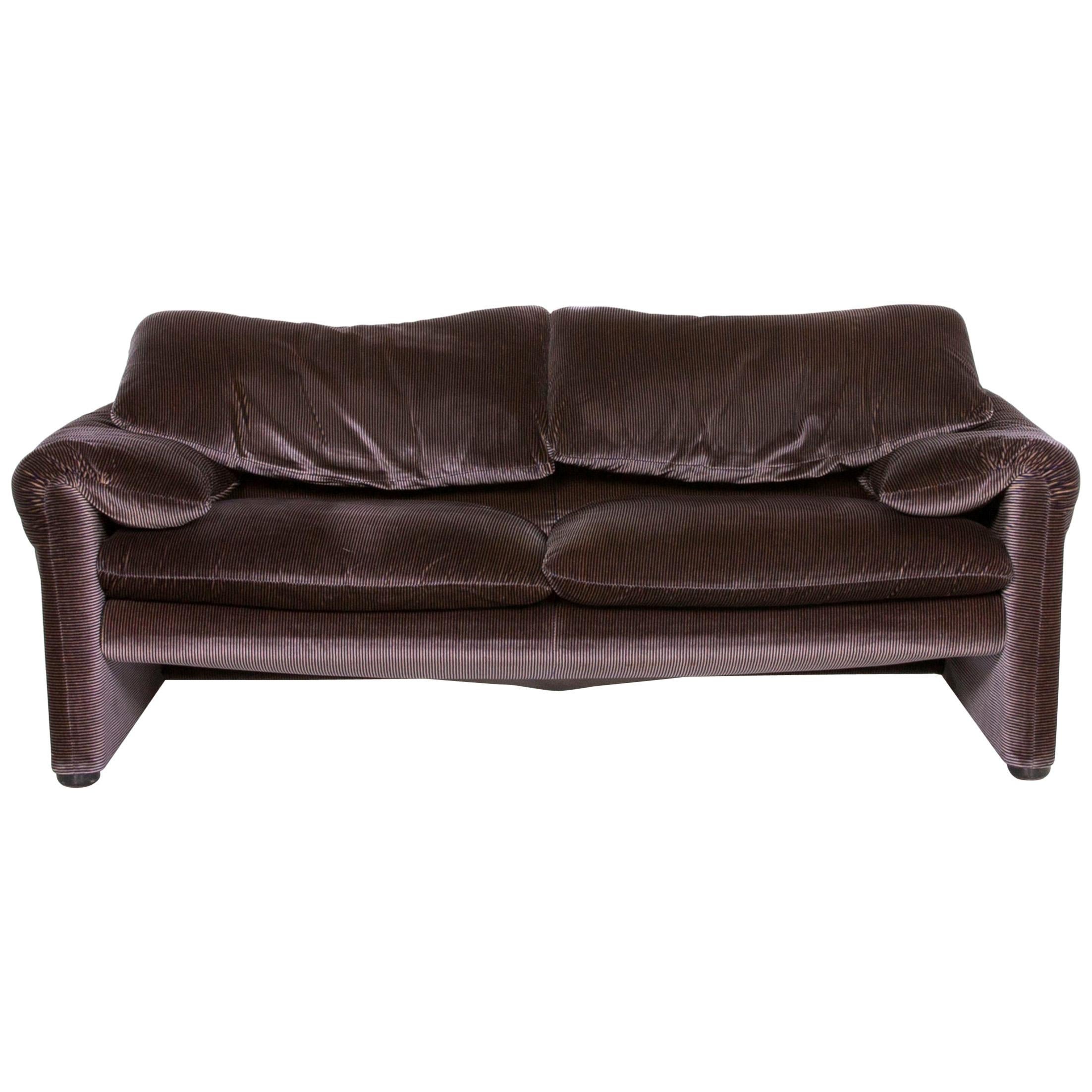 Cassina Maralunga Fabric Sofa Purple Aubergine Three-Seat Function Couch