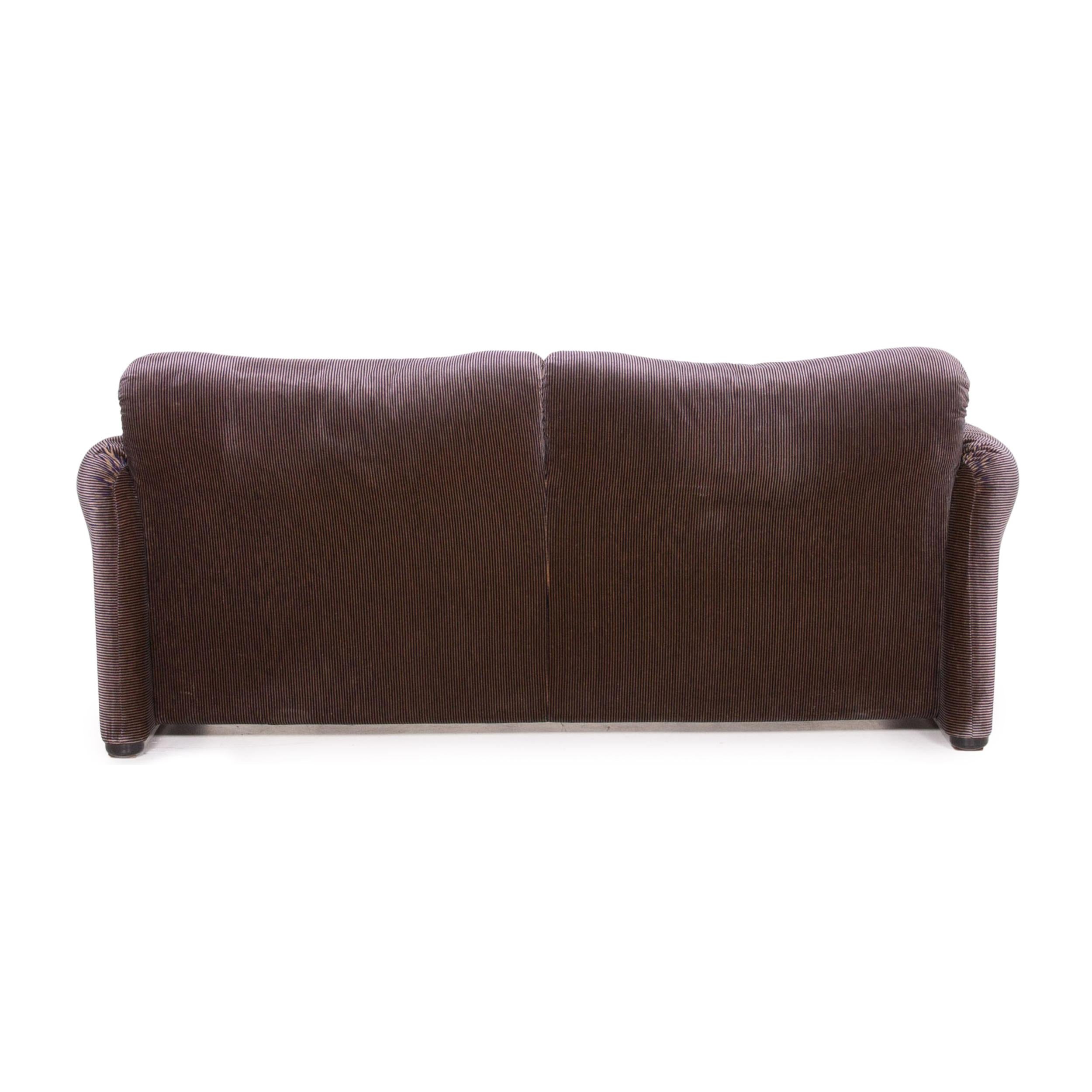 Cassina Maralunga Fabric Sofa Purple Aubergine Three-Seat Function Couch 4