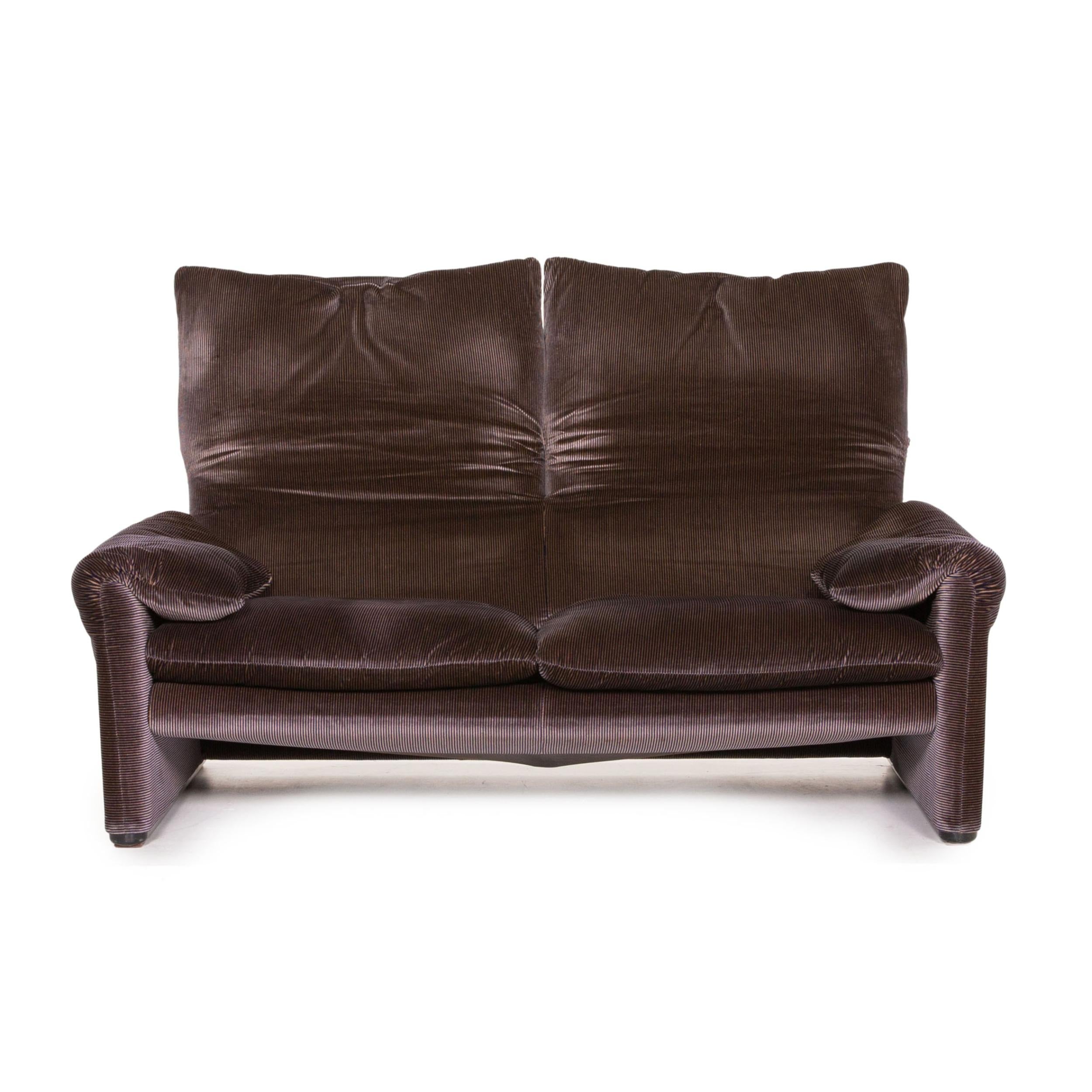 Modern Cassina Maralunga Fabric Sofa Purple Aubergine Three-Seat Function Couch