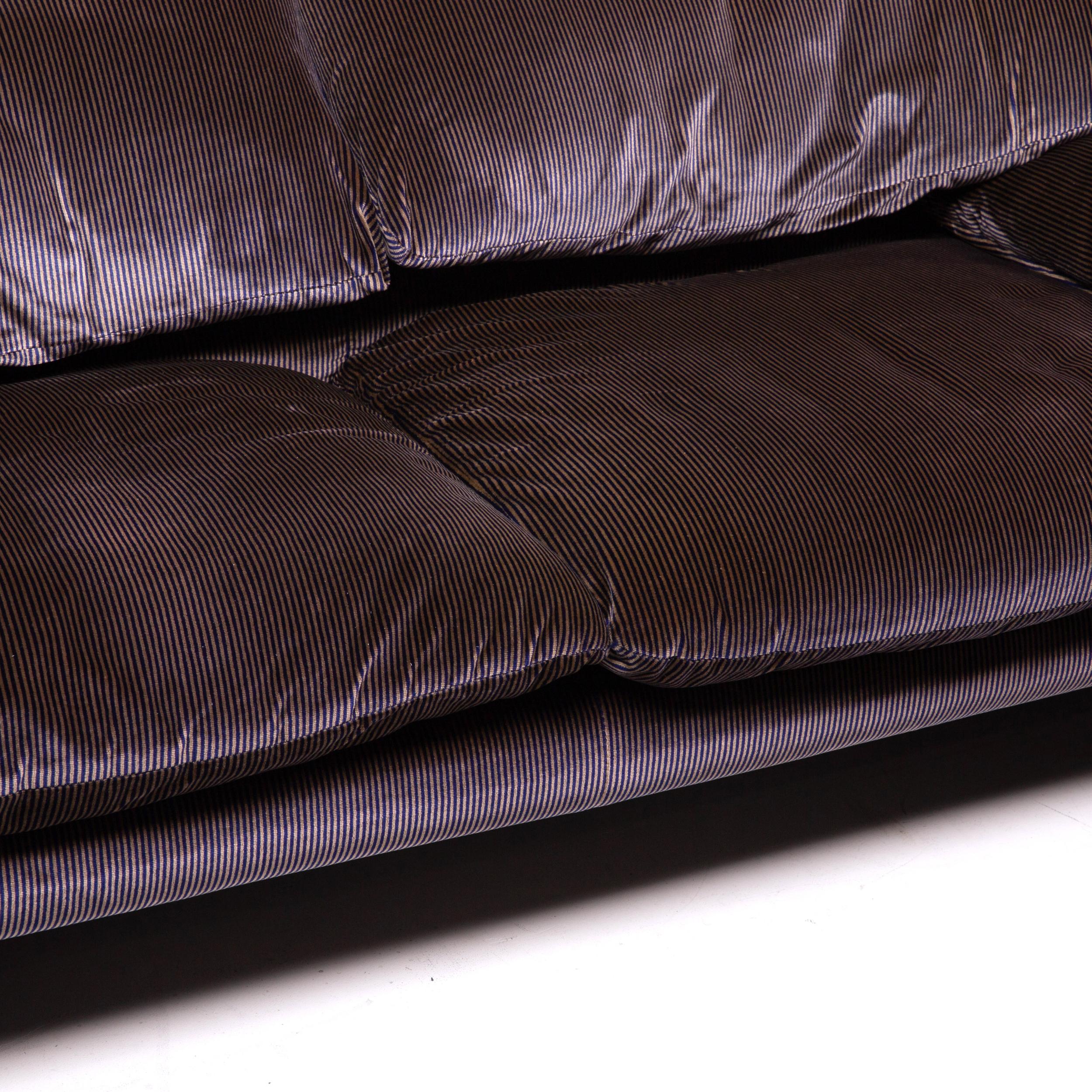 Italian Cassina Maralunga Fabric Sofa Purple Aubergine Three-Seat Function Couch